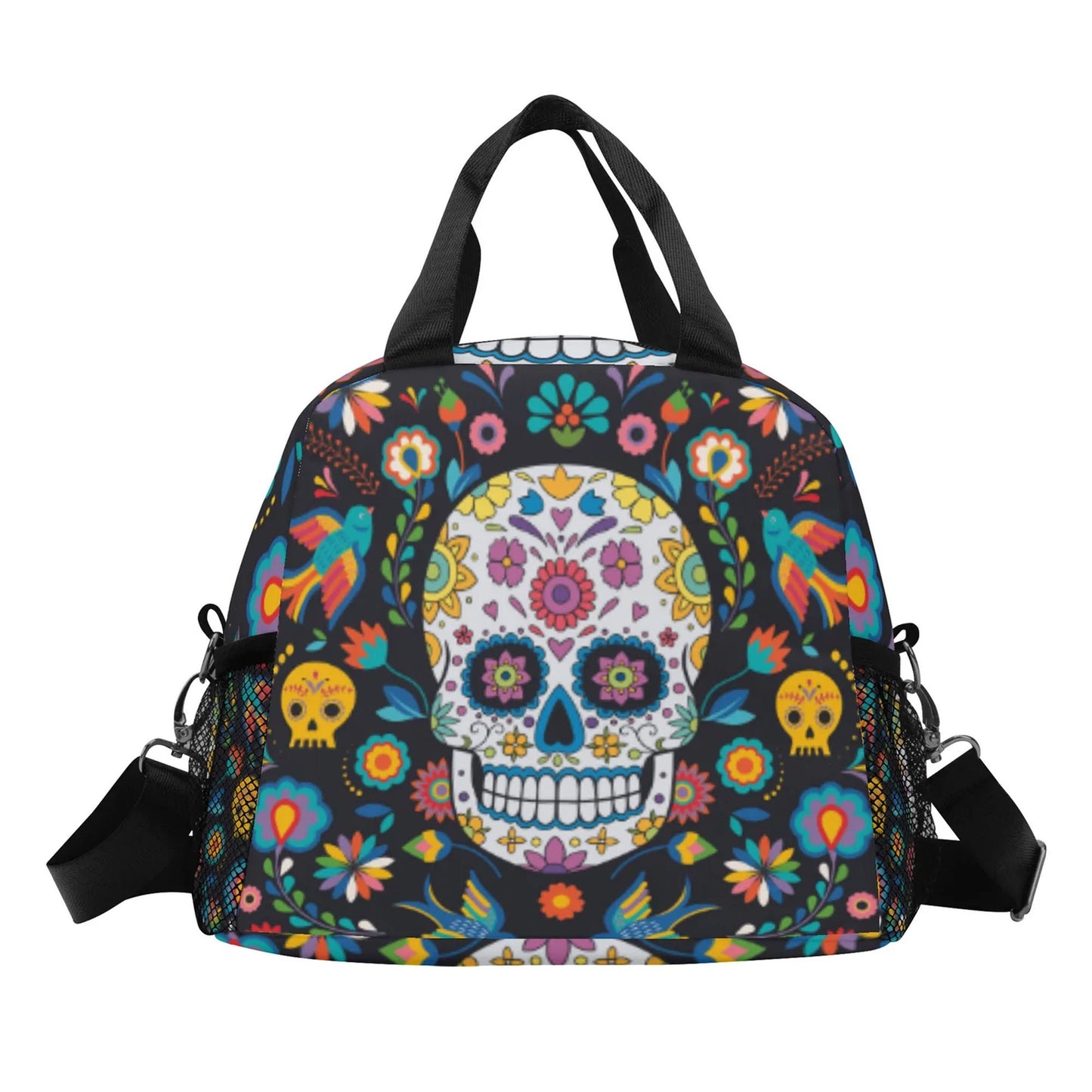 Sugar skull lunch bag, day of the dead lunch bag, sugar skull lunch box, sugar lunch tote, day of the dead lunch tote, candy skull lunch bag