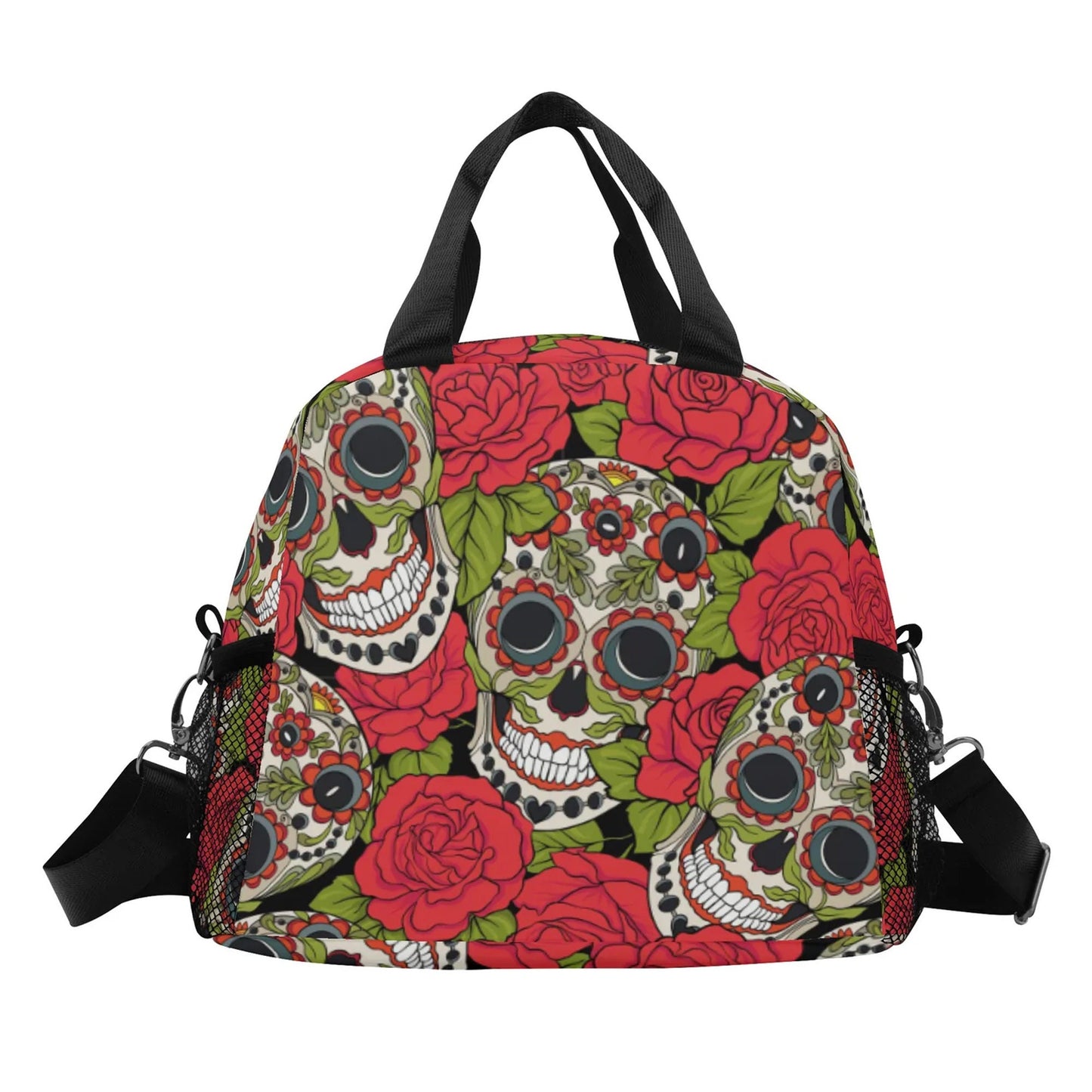 Sugar skull lunch bag, day of the dead lunch bag, sugar skull lunch box, sugar lunch tote, day of the dead lunch tote, candy skull lunch bag