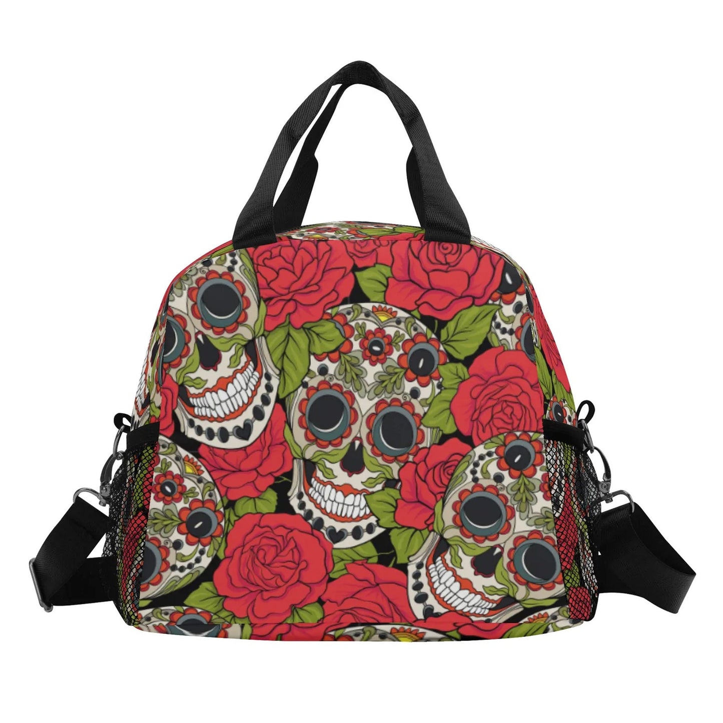 Sugar skull lunch bag, day of the dead lunch bag, sugar skull lunch box, sugar lunch tote, day of the dead lunch tote, candy skull lunch bag