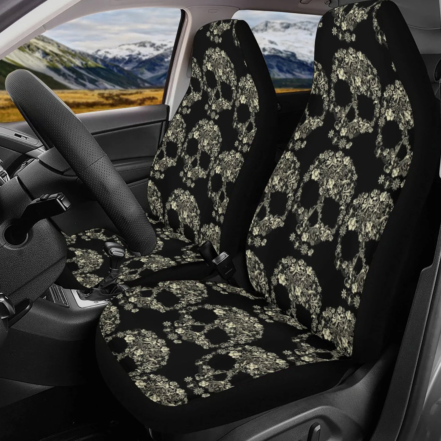 Sugar skull Car Seat Covers car mats, Sugar skull car seat protector car mats, Day of the dead gothic skulls car seat protector covers mats