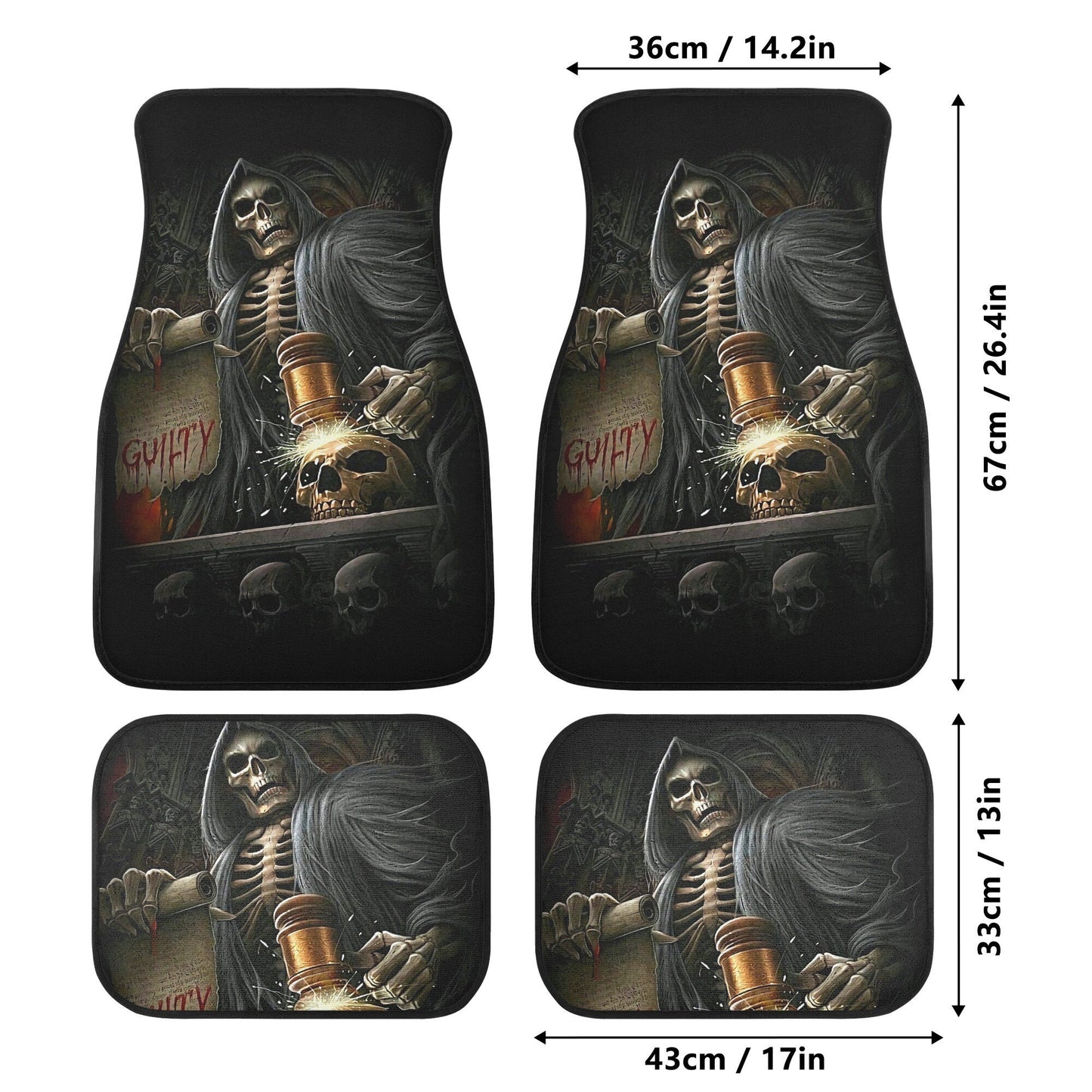 Grim reaper skull Car Seat Cover car mat, Halloween death car seat cover mat ghost skull car seat protector covers mat skeleton car mats