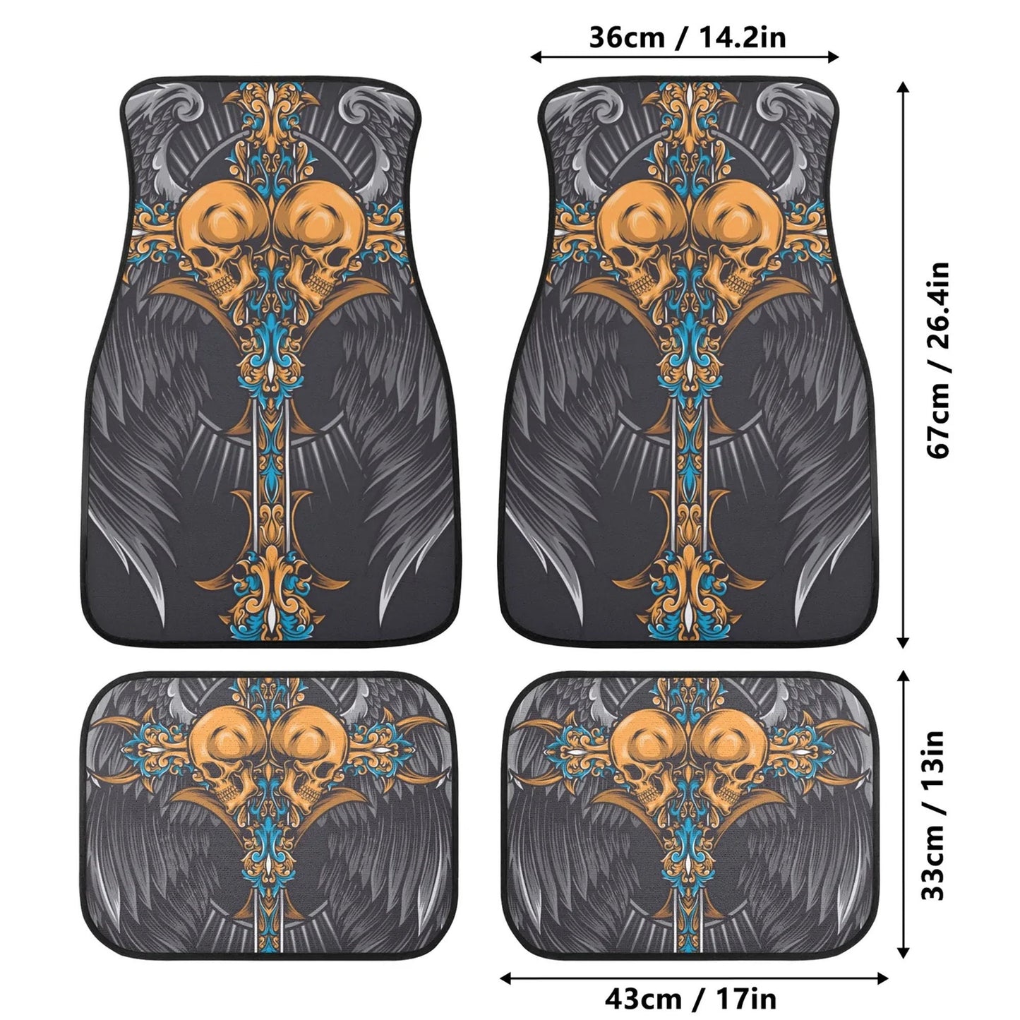 Cross skull Car Seat Cover car mat, Halloween skull car seat cover mat Sword gothic skull car seat protector covers mat skeleton car mats