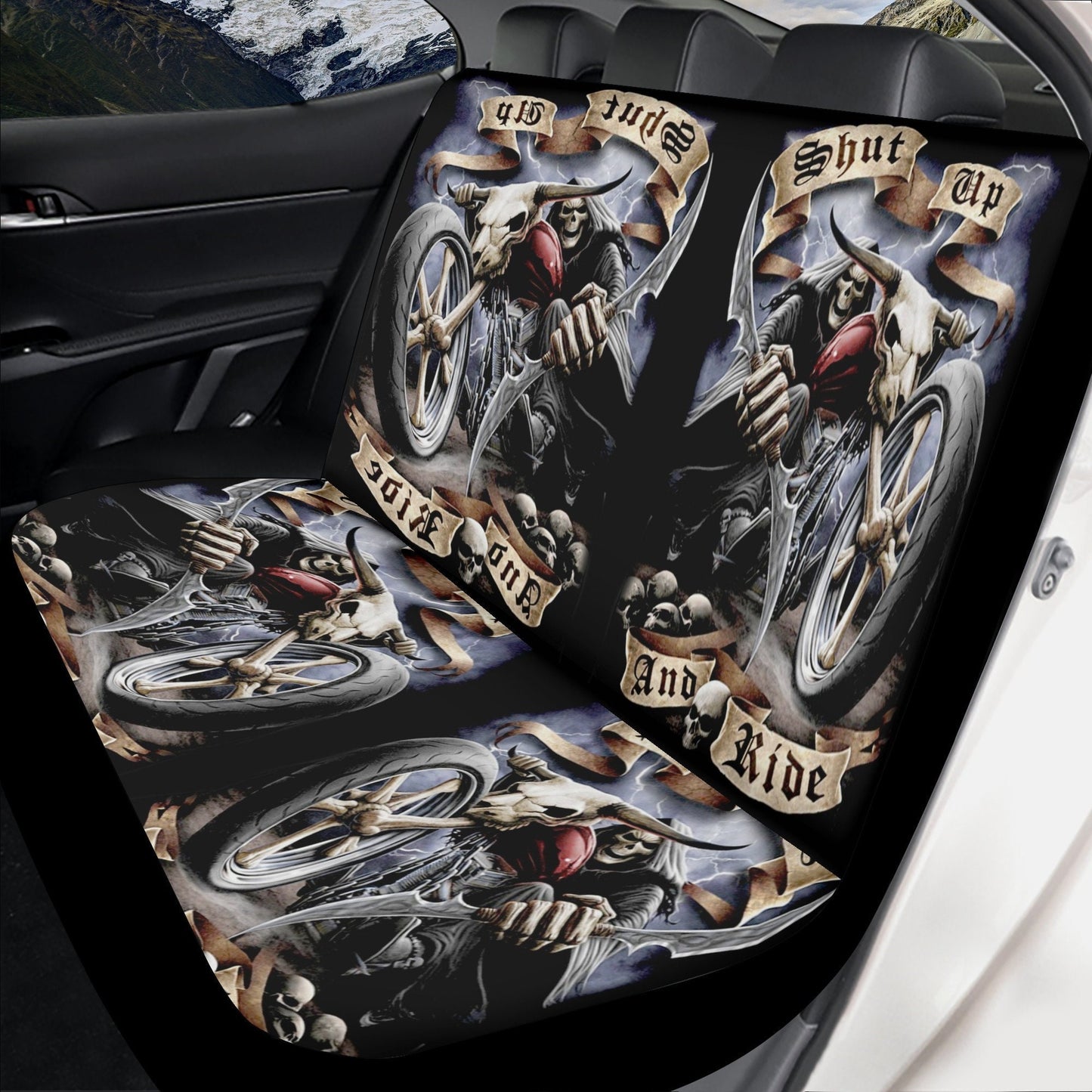 Grim reaper skull Car Seat Cover car mat, Halloween death car seat cover mat ghost skull car seat protector covers mat skeleton car mats