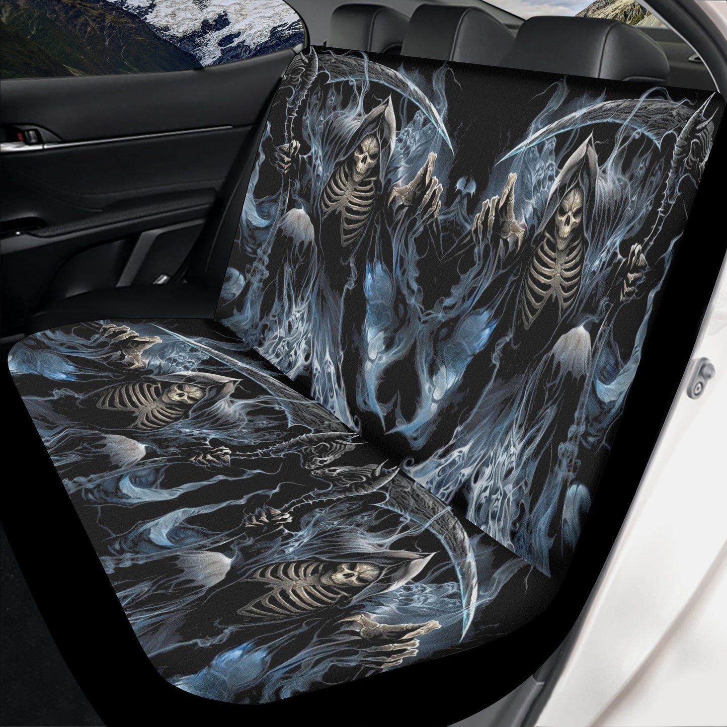 Grim reaper Skull Car Seat Cover car mat Halloween death seat cover mat ghost car seat protector skull mat skeleton car mat seat protector