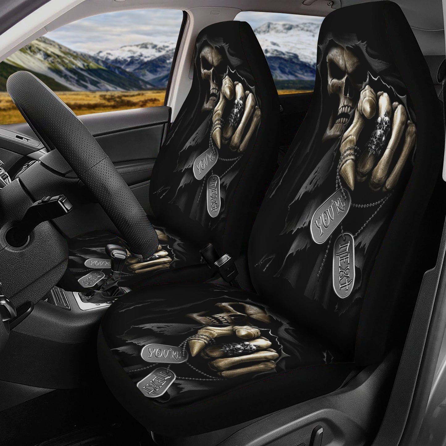 You're next Grim reaper Skull Car Seat Cover car mat Halloween seat cover mat skull car seat protectorskel eton car mat skull seat protector