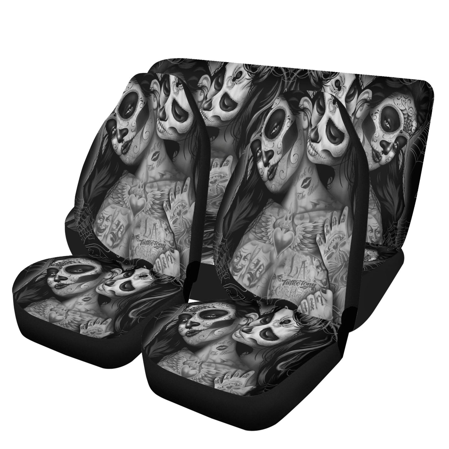 Sugar skull girl Car Seat Covers car mat Candy skull car seat protector Day of the dead girls car mat floral rose skull car seat cover mats