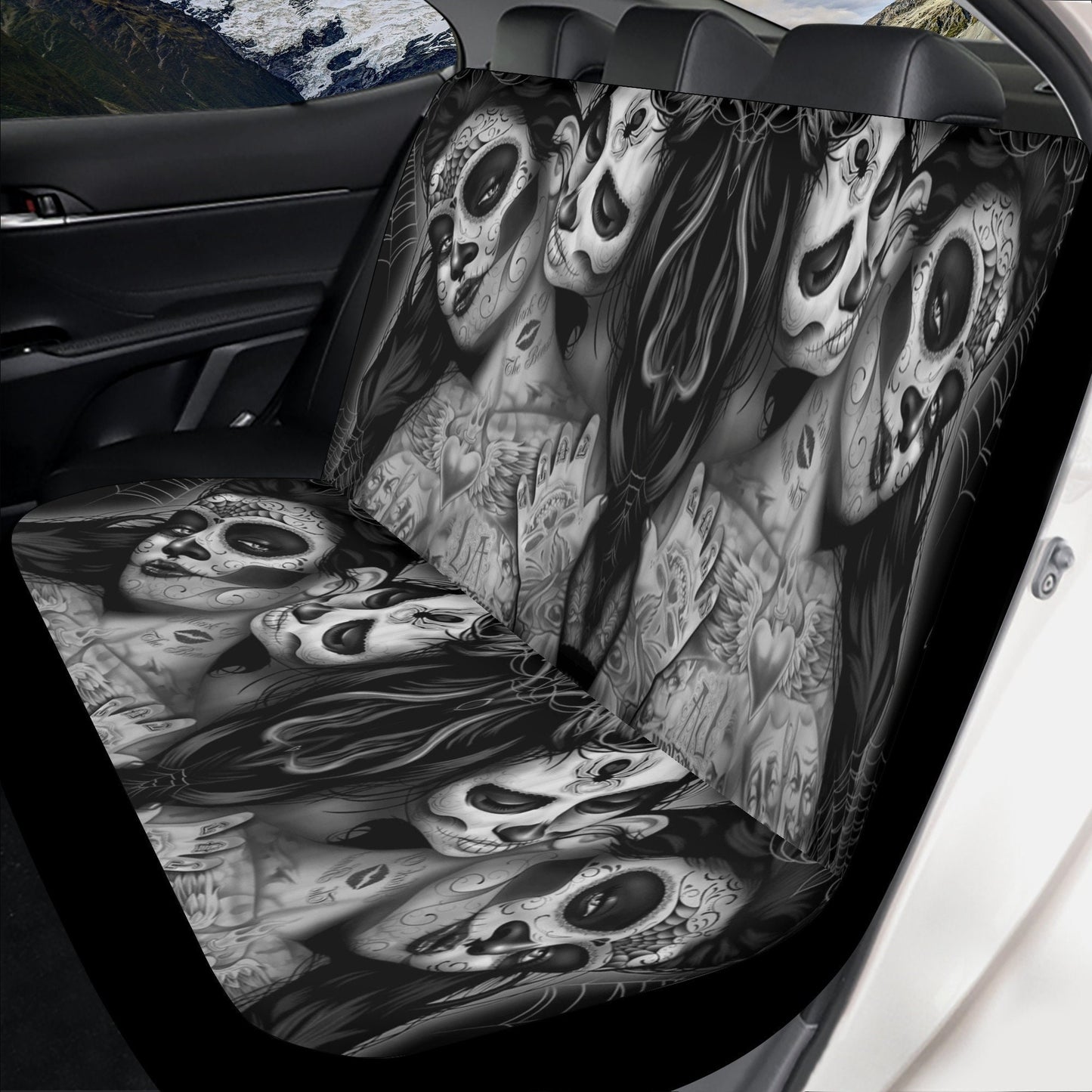 Sugar skull girl Car Seat Covers car mat Candy skull car seat protector Day of the dead girls car mat floral rose skull car seat cover mats