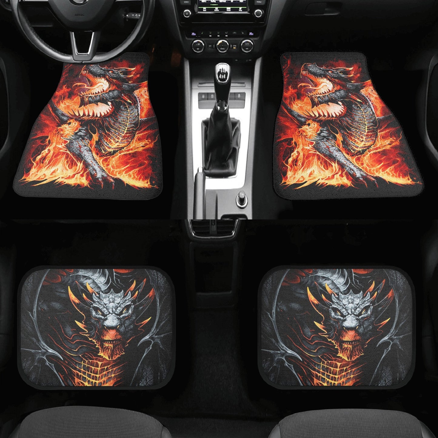 Dragon Skull Car Seat Cover car mat Halloween Gothic seat cover mat protector Grim reaper car seat skull mat skeleton car mat seat protector