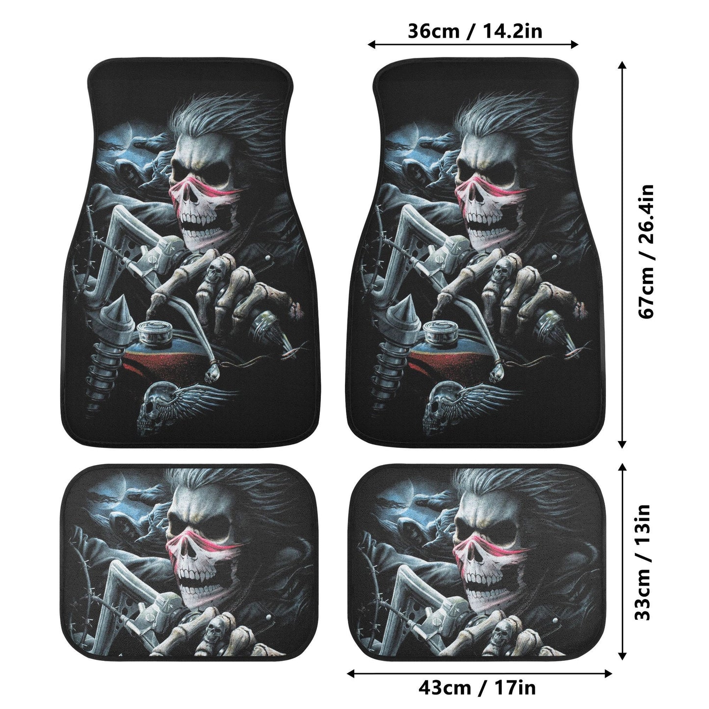 Biker Skull Car Seat Cover car mat Motorcycle skull death car seat cover, biker car seat protector skull mat skeleton car mat seat protector