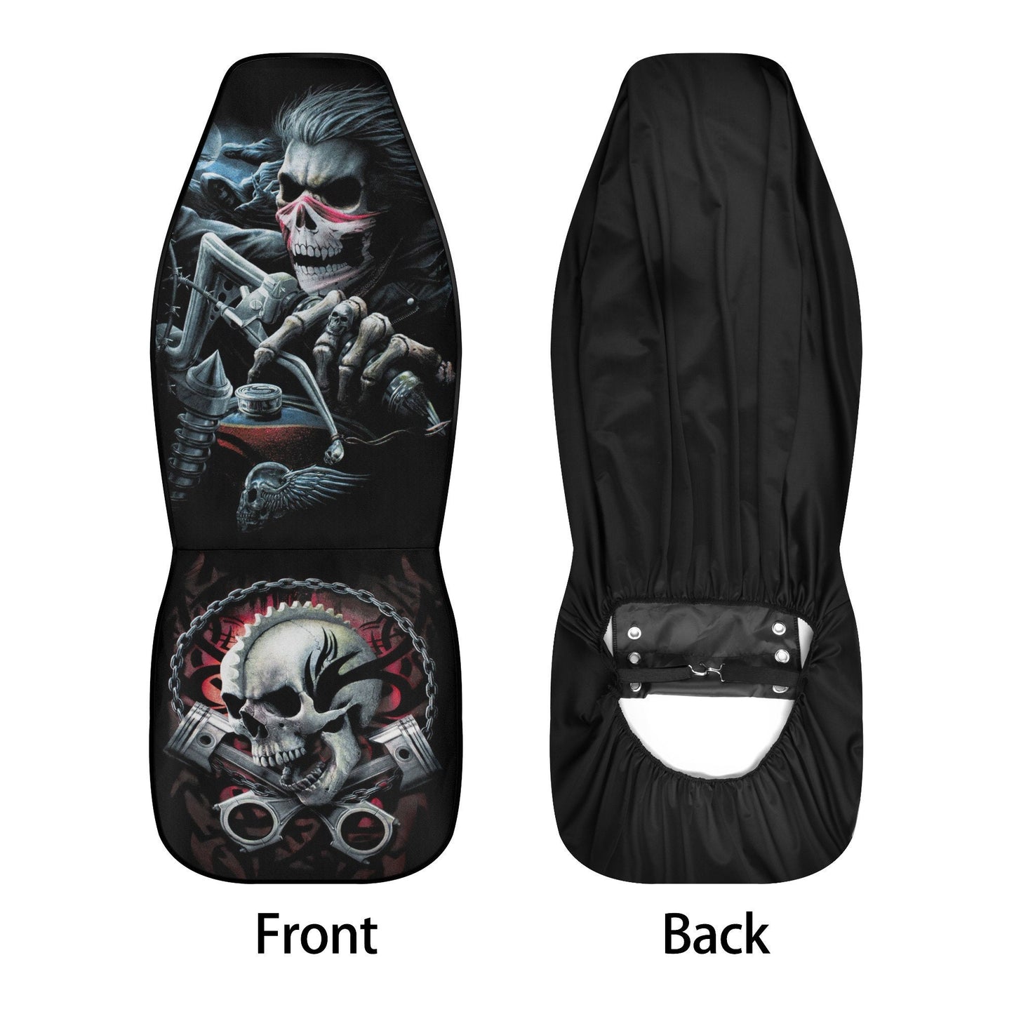 Biker Skull Car Seat Cover car mat Motorcycle skull death car seat cover, biker car seat protector skull mat skeleton car mat seat protector