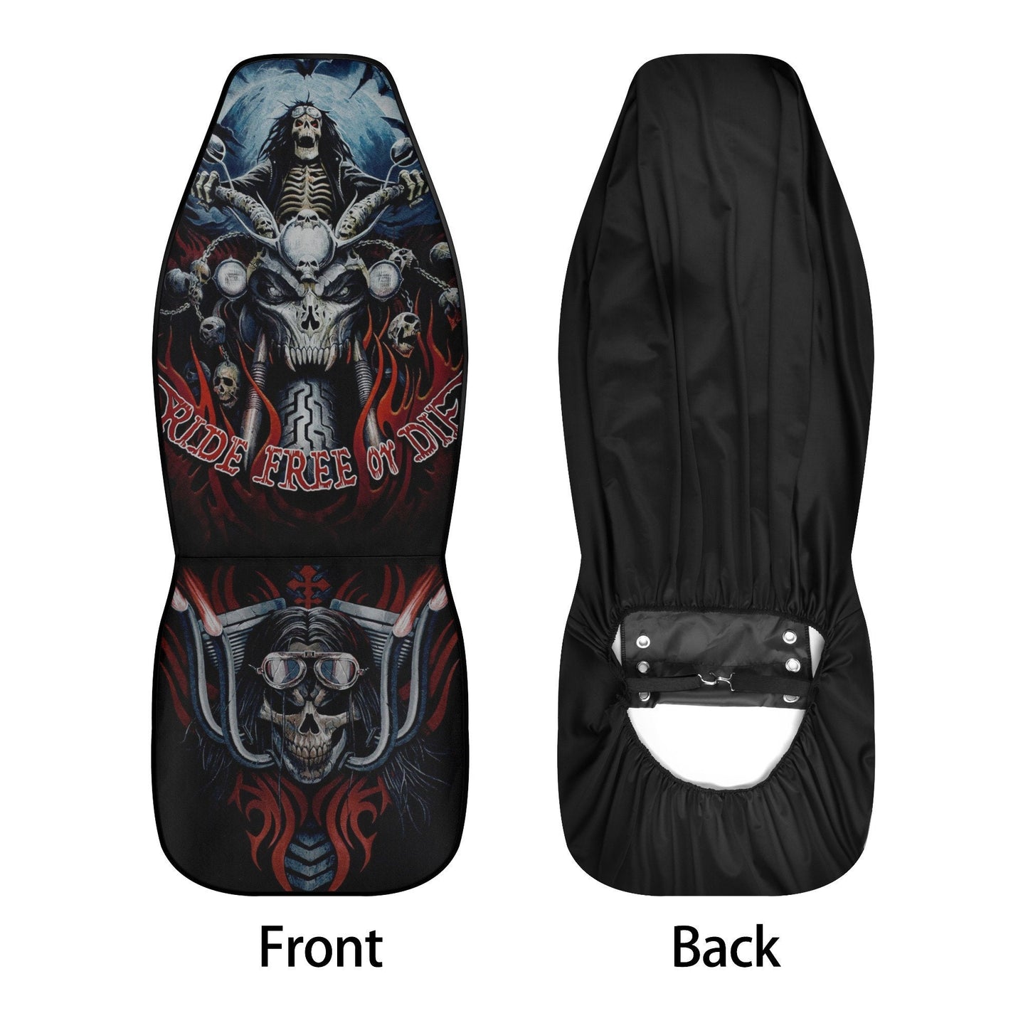 Biker Skull Car Seat Cover car mat Motorcycle skull death car seat cover, biker car seat protector skull mat skeleton car mat seat protector