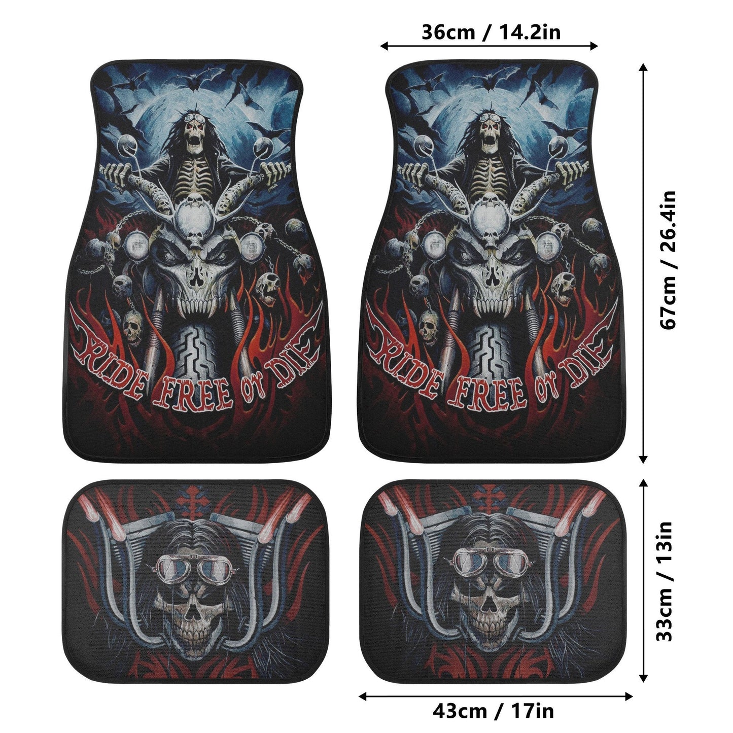 Biker Skull Car Seat Cover car mat Motorcycle skull death car seat cover, biker car seat protector skull mat skeleton car mat seat protector