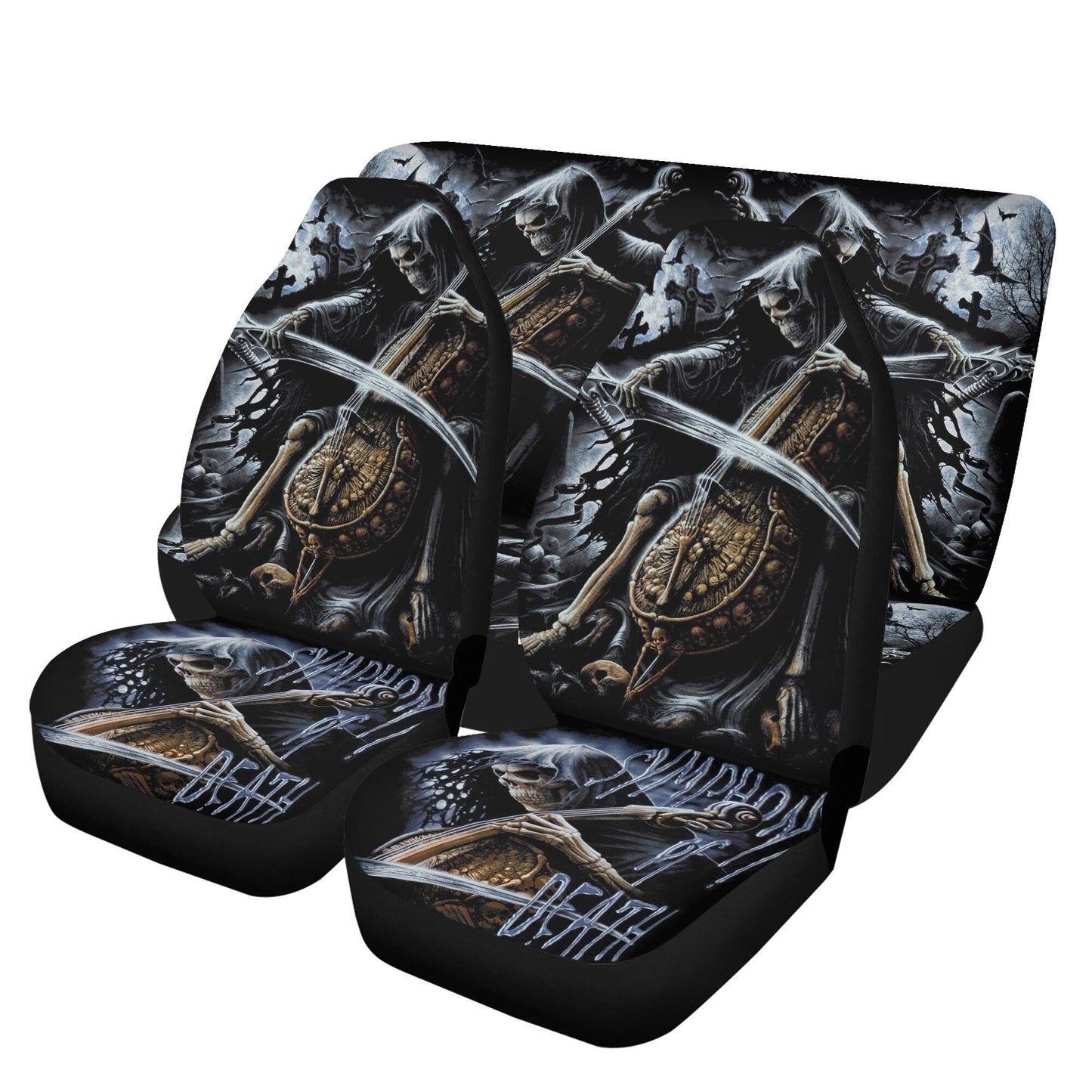 Grim reaper Skull Car Seat Cover car mat Skeleton death seat cover mat Flaming skull car seat protector skull mat skeleton car mat seat tool