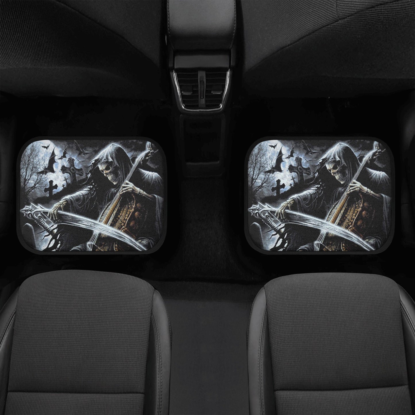 Grim reaper Skull Car Seat Cover car mat Skeleton death seat cover mat Flaming skull car seat protector skull mat skeleton car mat seat tool