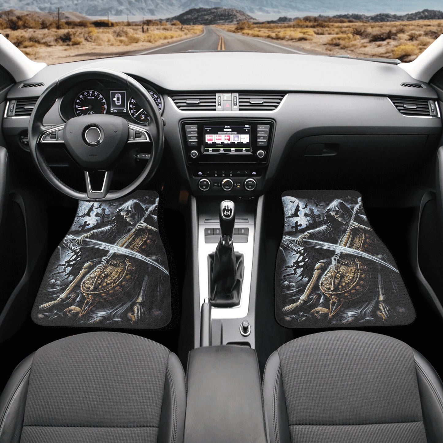 Grim reaper Skull Car Seat Cover car mat Skeleton death seat cover mat Flaming skull car seat protector skull mat skeleton car mat seat tool