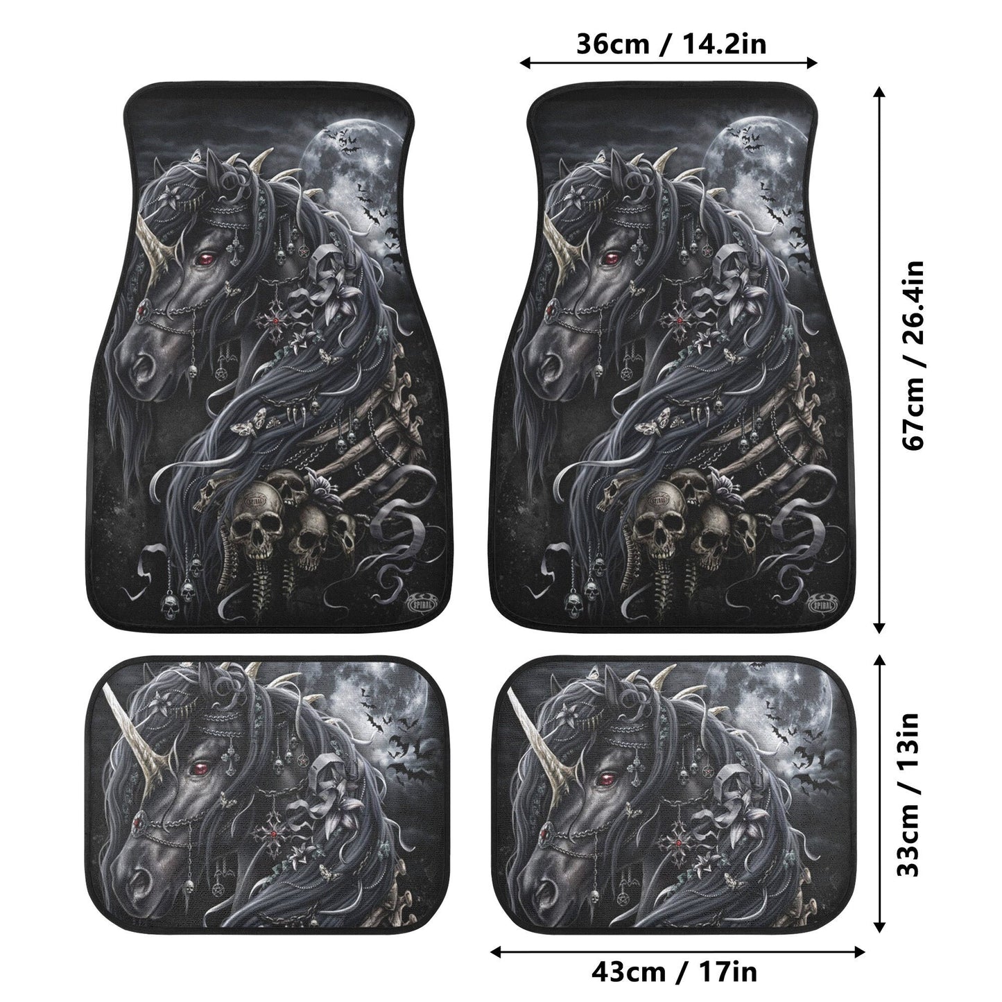Horse Skull Car Seat Cover car mat Skeleton death seat cover mat Gothic horse skull car seat protector skull mat skeleton car mat seat cover