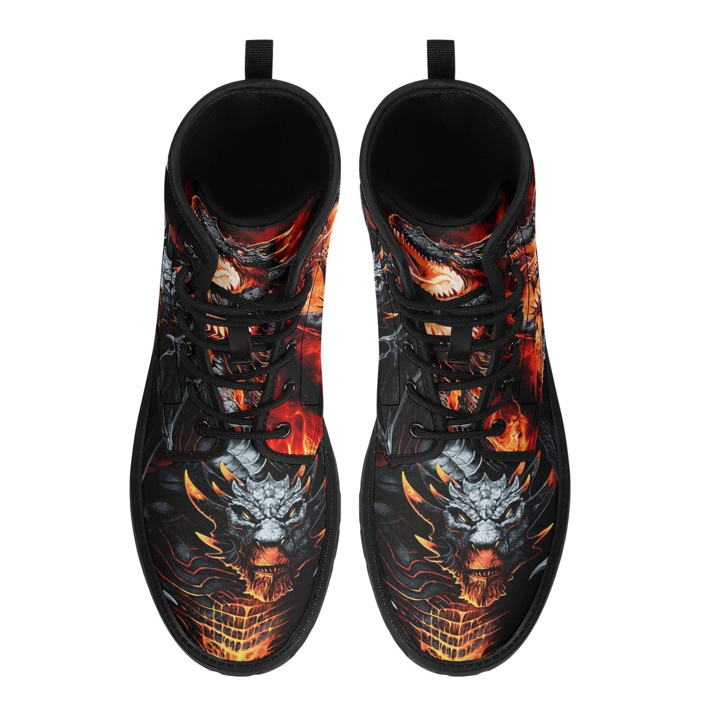 Dragon skull leather boots, Gothic skull boots for men women, Flaming skull women's boots skeleton boots, evil Bikers skull leather boots