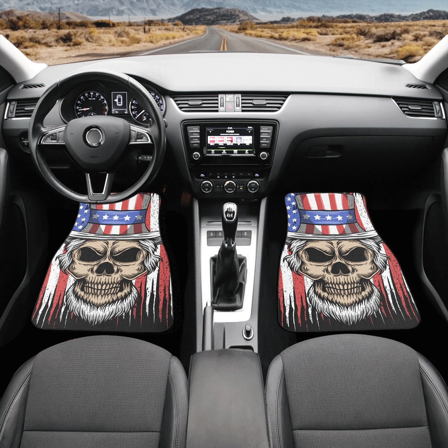 Skull Car Seat Cover car mat full set, American skull seat cover mat for car, skull seat cover for car, gothic skull car mat seat protector
