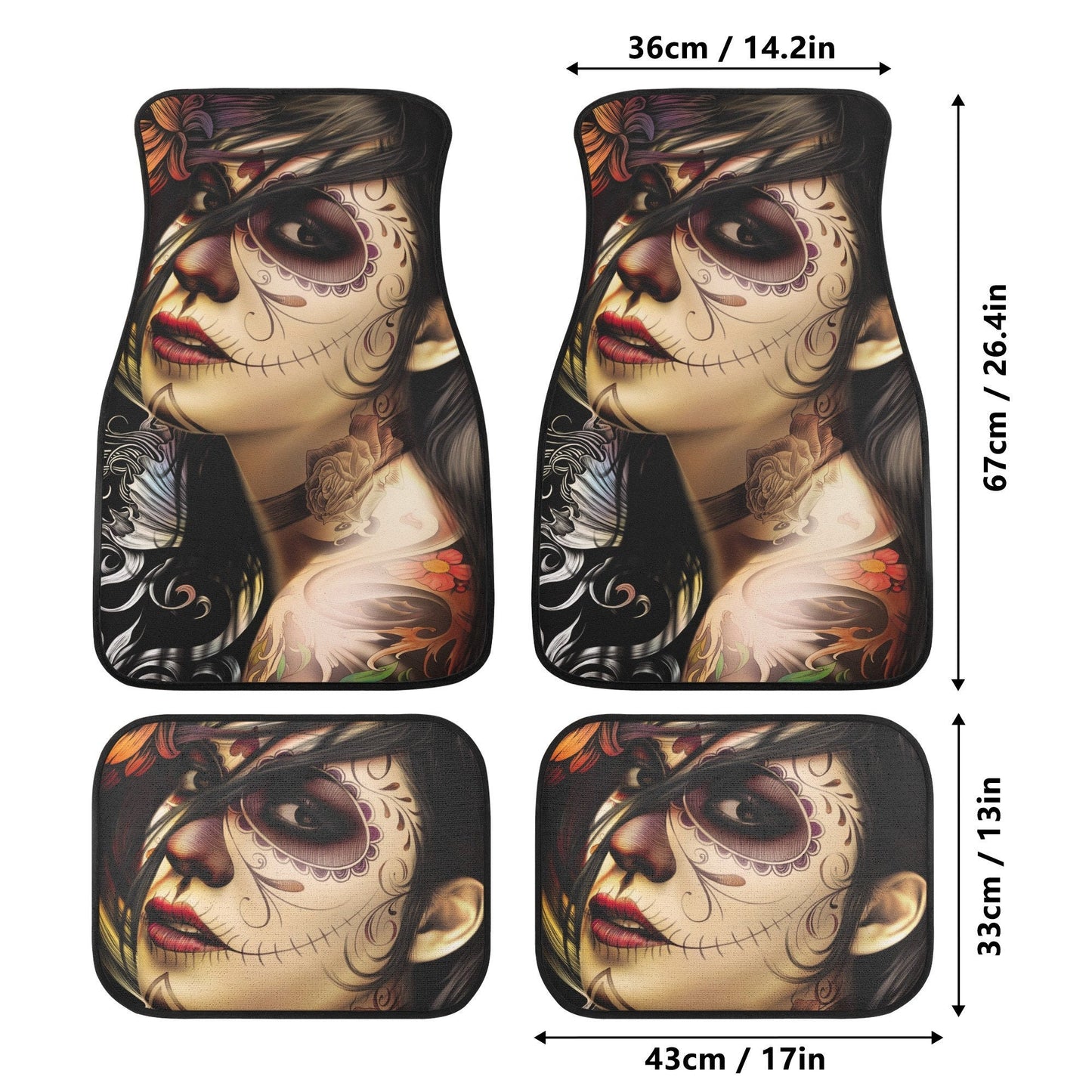 Sugar skull girl car seat cover, Sugar skull Car Seat Covers car mat flower skull car seat protector candy skull car accessories seat cover