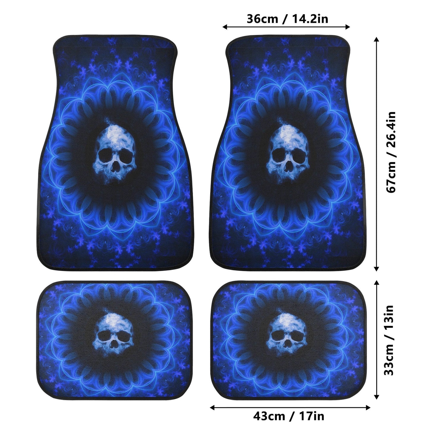 Gothic Skull Car Seat Cover car mat full set, Grim reaper skull seat cover mat for car Flaming skull gothic car seat cover Halloween car mat