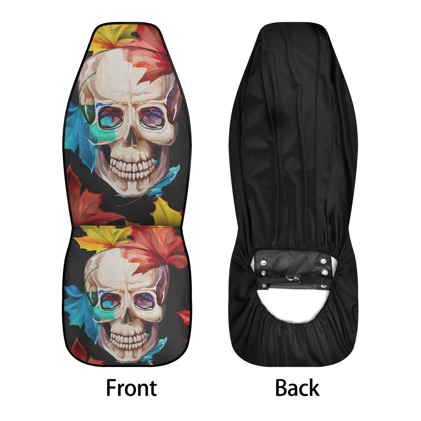 Beautiful skull car seat cover, skull rug mat for car Halloween skeleton car seat cover floral gothic skull car seat cover car mat protector