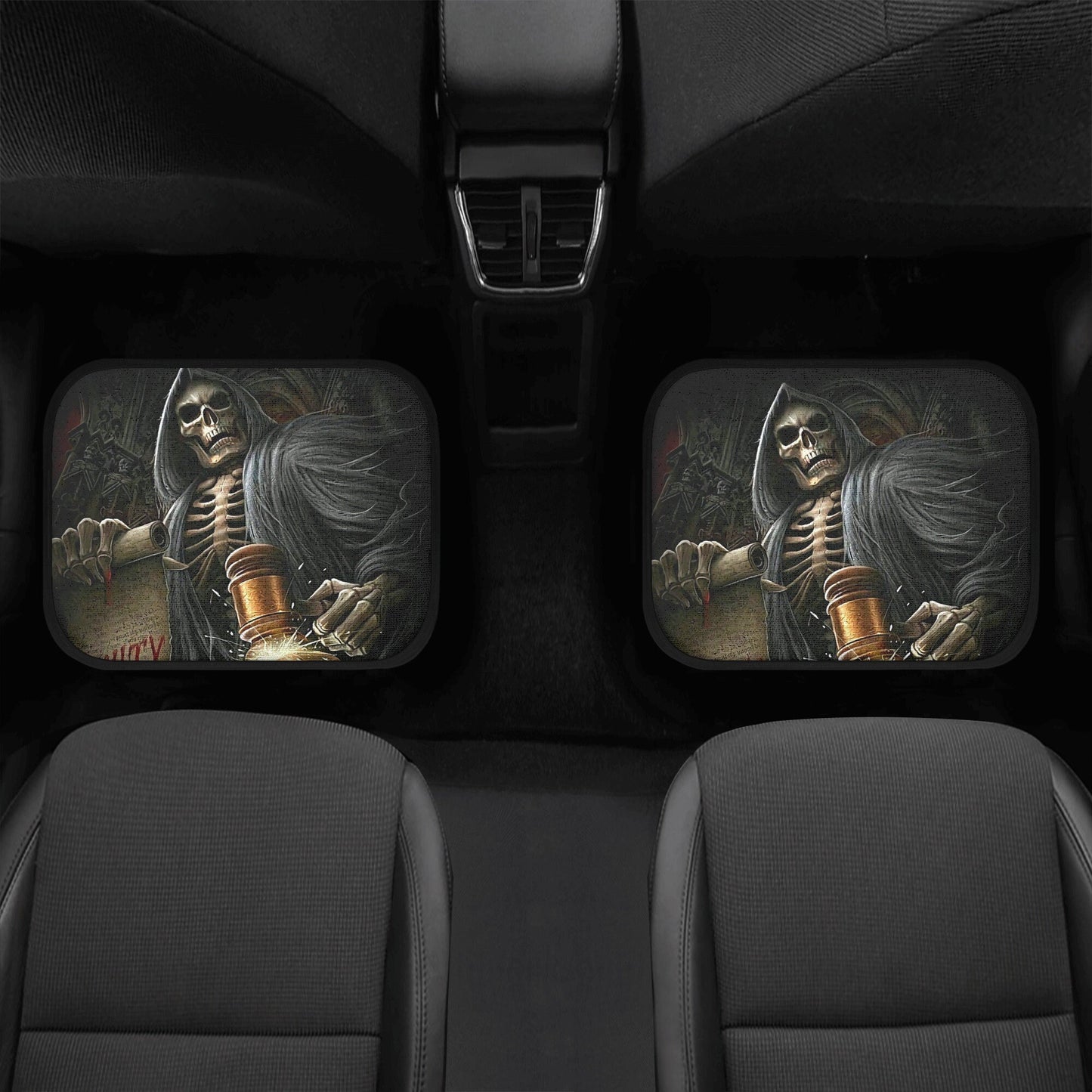 Grim reaper skull Car Seat Cover car mat, Halloween death car seat cover mat ghost skull car seat protector covers mat skeleton car mats