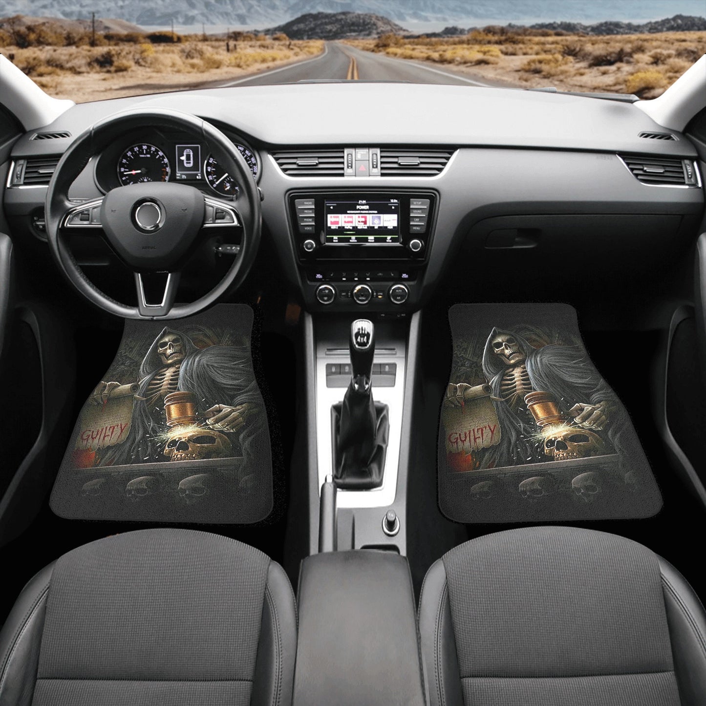 Grim reaper skull Car Seat Cover car mat, Halloween death car seat cover mat ghost skull car seat protector covers mat skeleton car mats