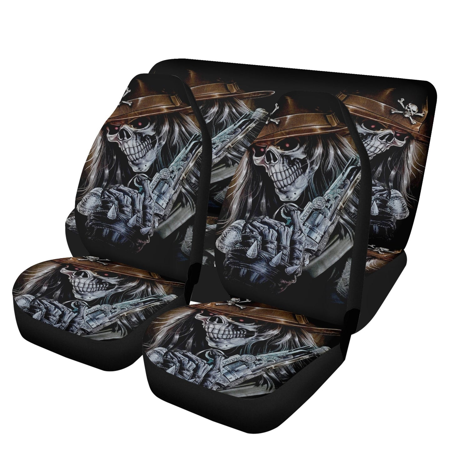 Grim reaper skull Car Seat Cover mat, Skeleton seat cover mat skeleton car seat cover, Halloween evil skull seat protector cover mat for car