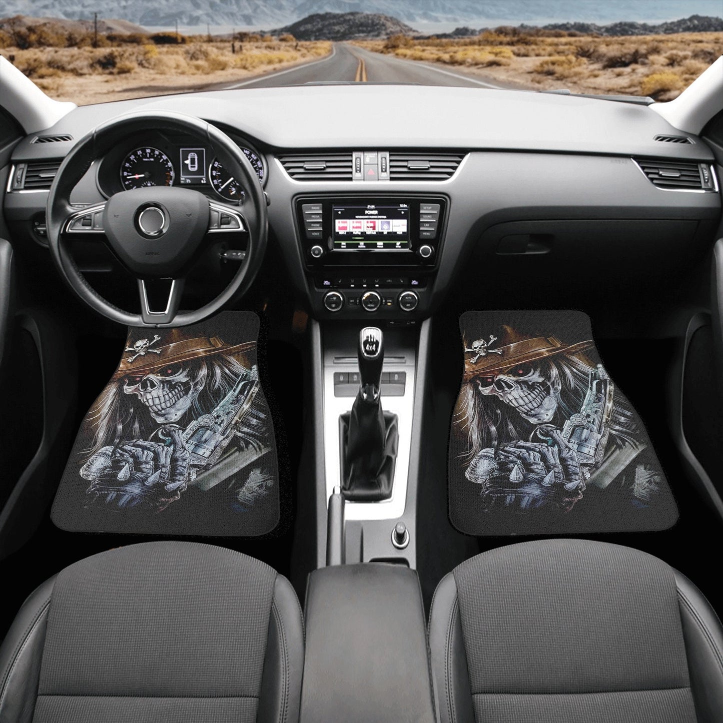 Grim reaper skull Car Seat Cover mat, Skeleton seat cover mat skeleton car seat cover, Halloween evil skull seat protector cover mat for car