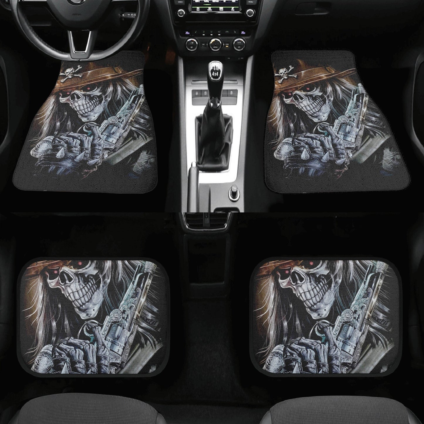Grim reaper skull Car Seat Cover mat, Skeleton seat cover mat skeleton car seat cover, Halloween evil skull seat protector cover mat for car