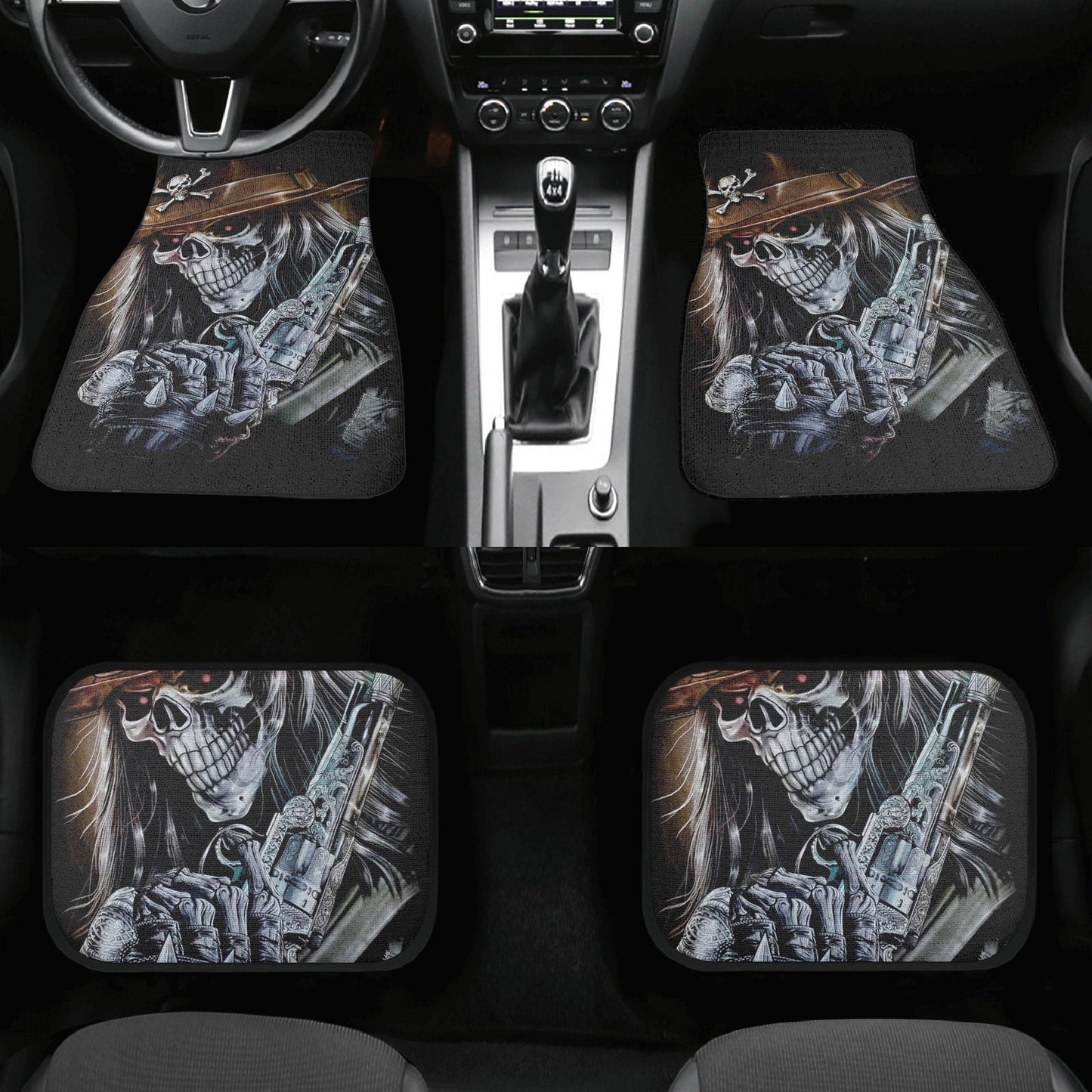 Grim reaper skull Car Seat Cover mat, Skeleton seat cover mat skeleton car seat cover, Halloween evil skull seat protector cover mat for car