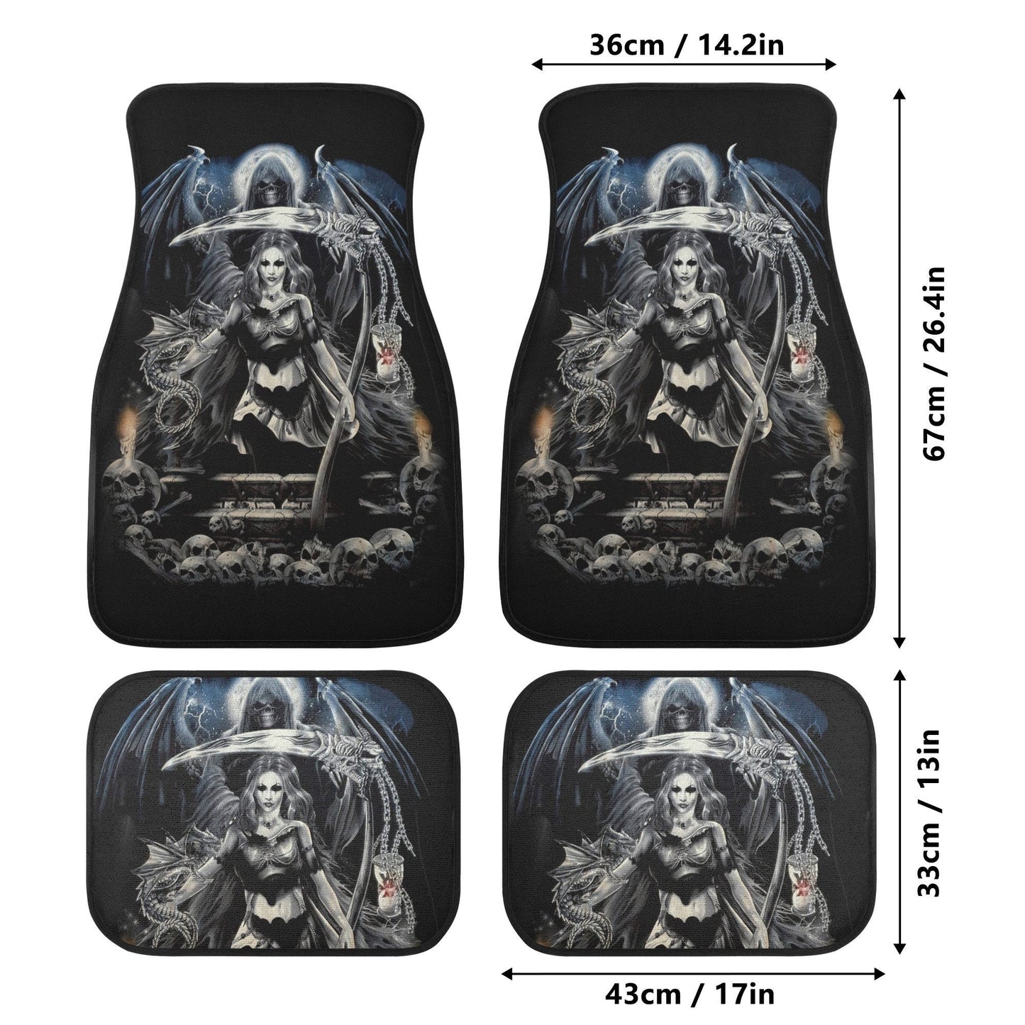 Gothic skull Car Seat Cover mat Grim reaper skull seat cover mat for car Halloween skull skeleton seat protector cover mat protector for car