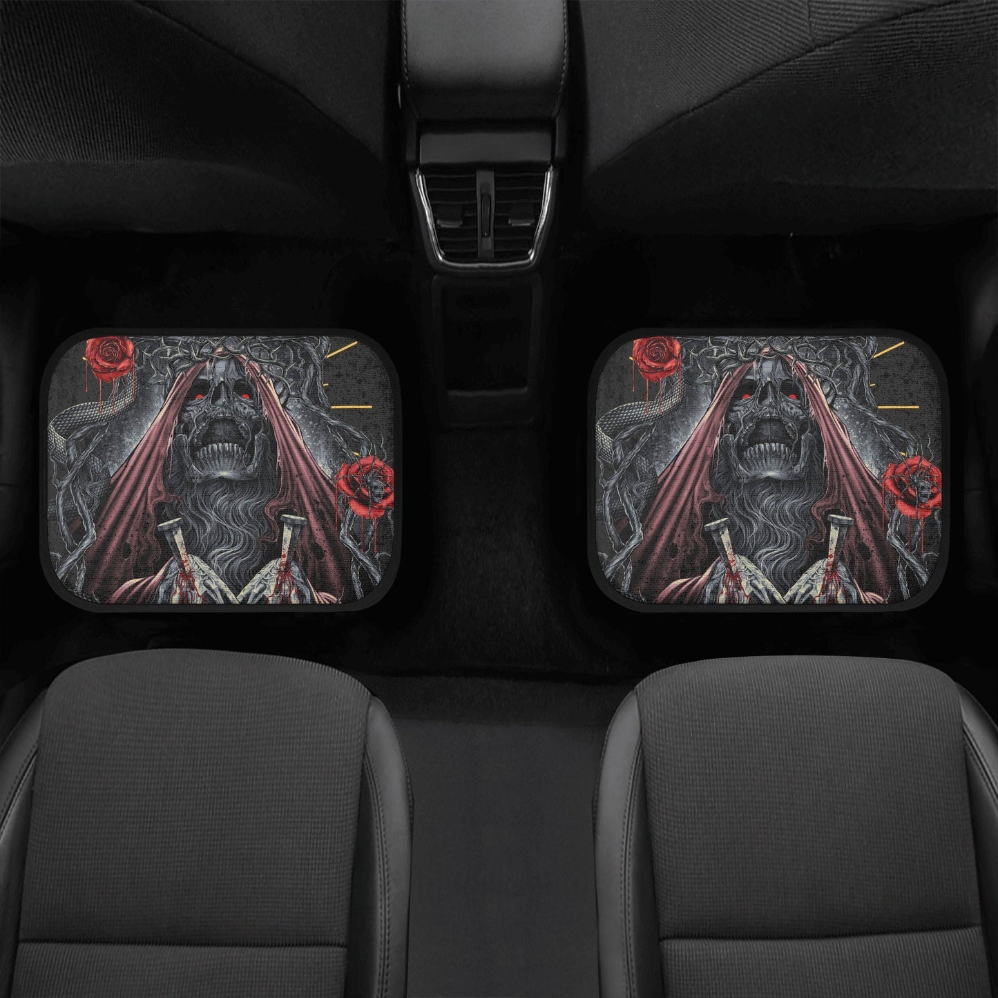 Ghost skull Car Seat Cover mat, Death skull seat cover mat for car Halloween skull skeleton seat cover, skull car mat, skull seat cover car