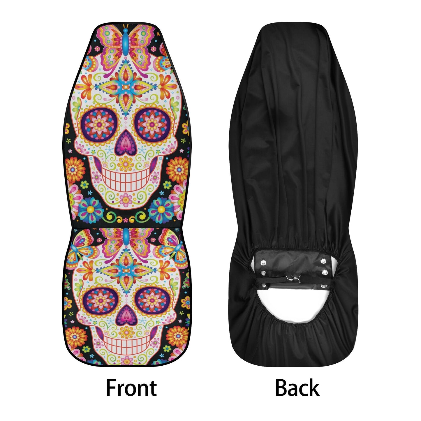 Sugar skull seat cover for car, day of the dead car seat cover car mat, Calaveras mexican skull car seat protector skull seat cover for car