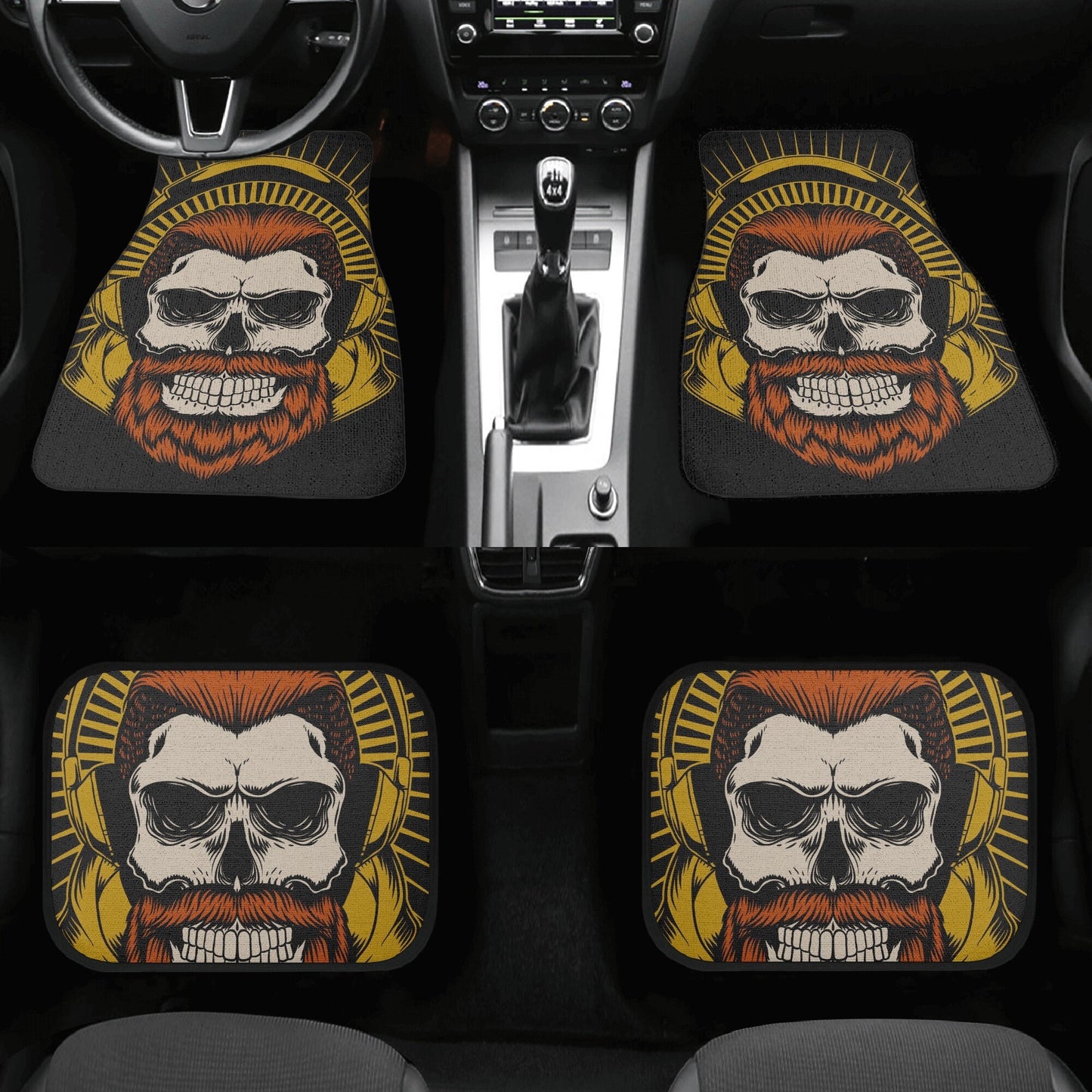 Gothic Car Seat Cover skull car mat, Halloween skull seat cover mat for car skeleton seat protector cover mat for car, horror car seat cover