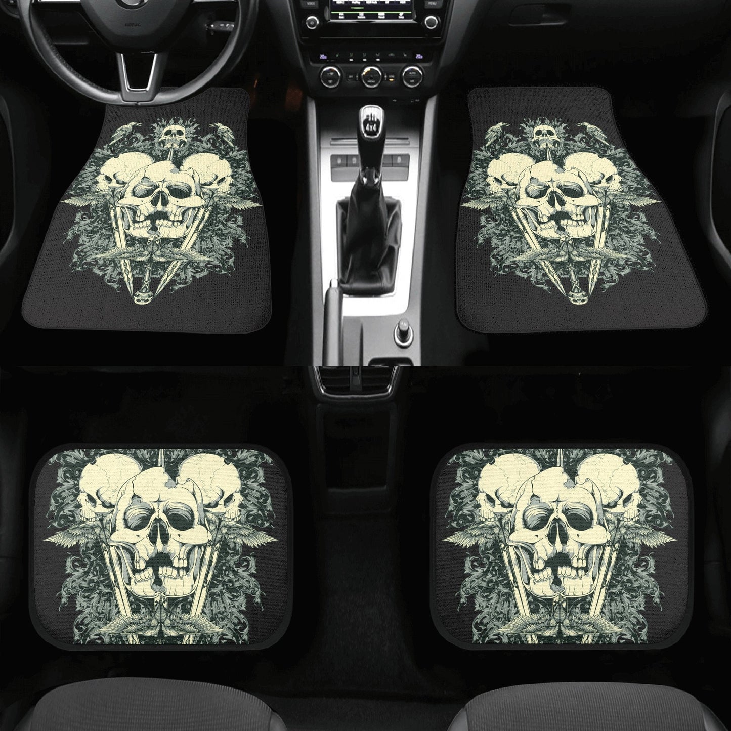 Grim reaper Car Seat Cover skull car mat Halloween skull seat cover mat for car Death seat protector cover mat for car, ghost car seat cover