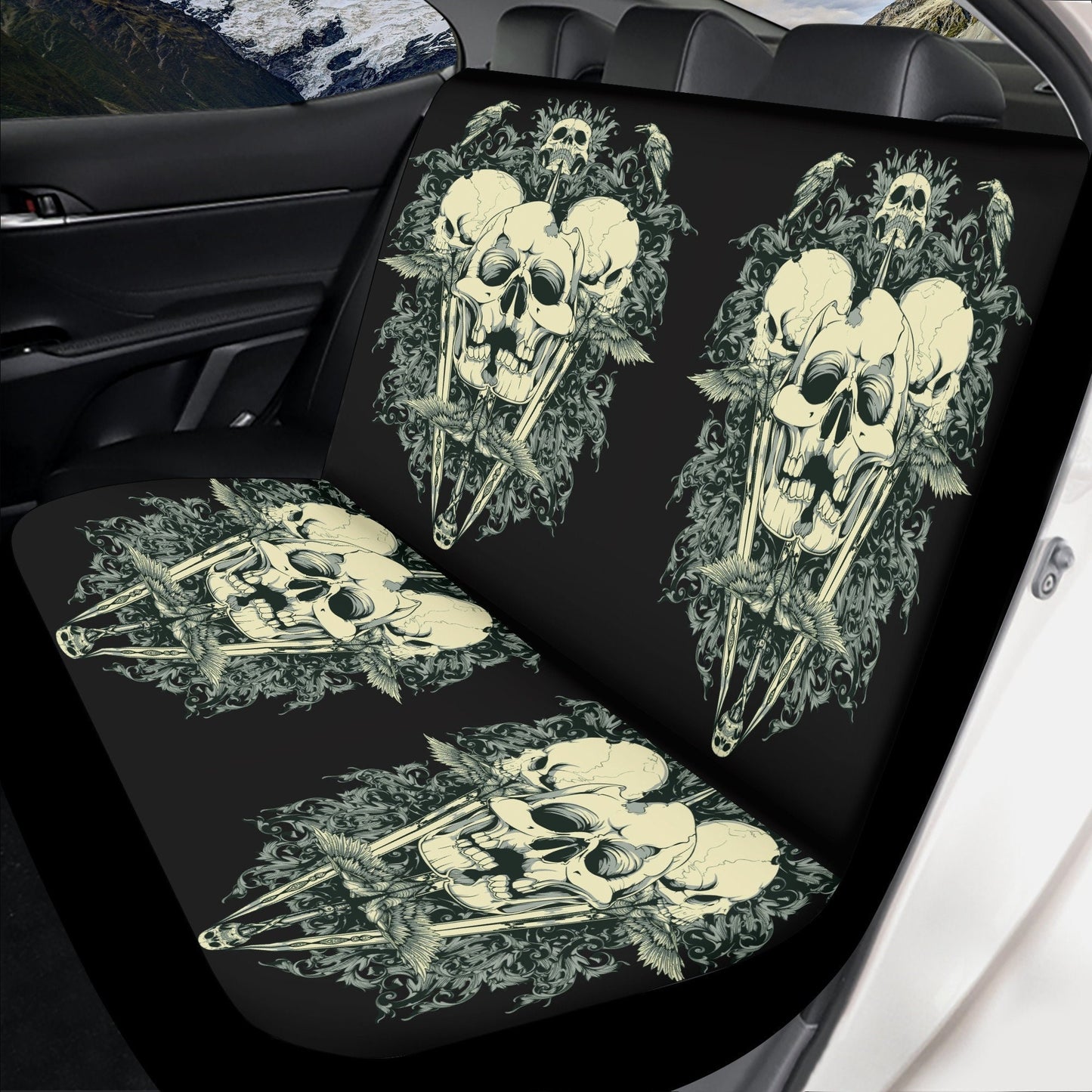 Grim reaper Car Seat Cover skull car mat Halloween skull seat cover mat for car Death seat protector cover mat for car, ghost car seat cover