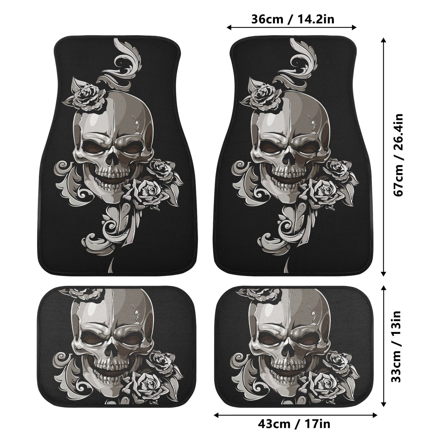 Floral skull car seat cover car mat, candy skull Seat Covers mat for car, skull seat cover rug mat for car, flower skull car seat cover mats