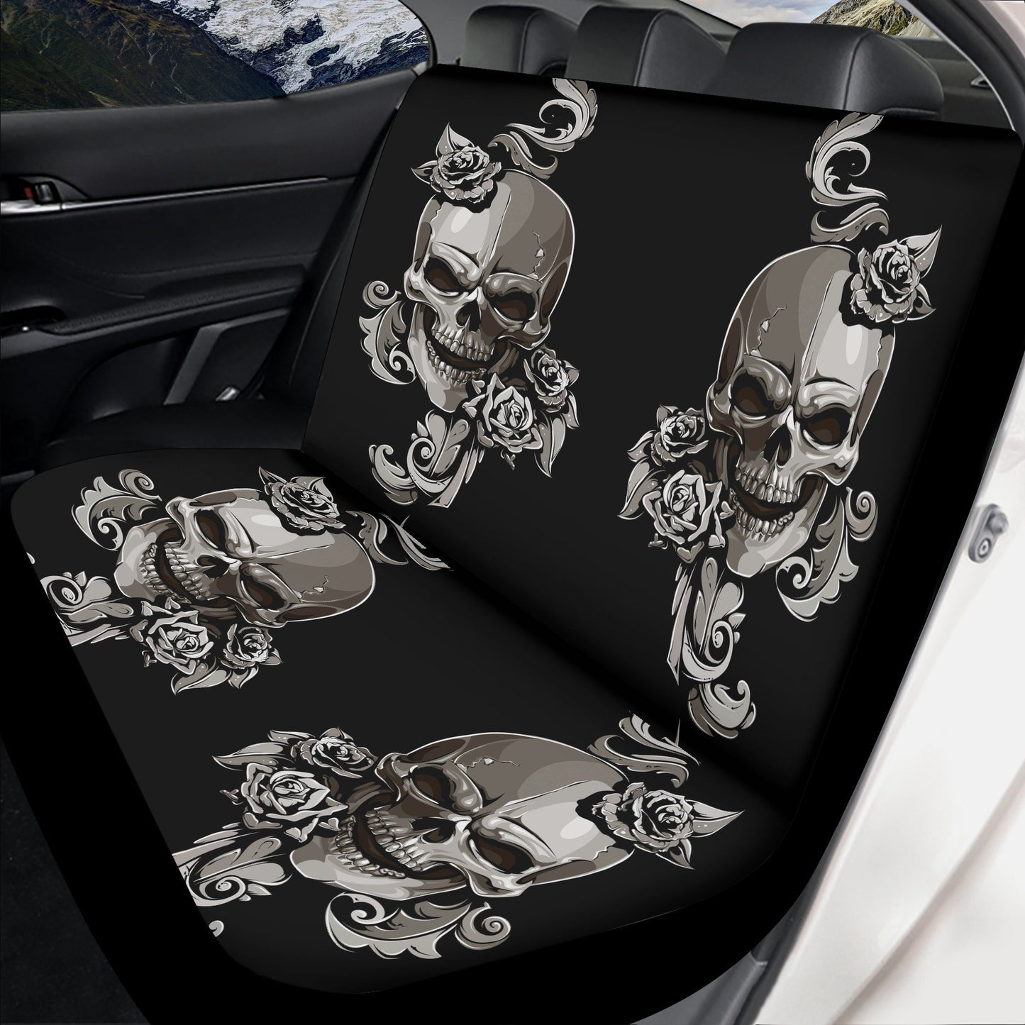 Floral skull car seat cover car mat, candy skull Seat Covers mat for car, skull seat cover rug mat for car, flower skull car seat cover mats