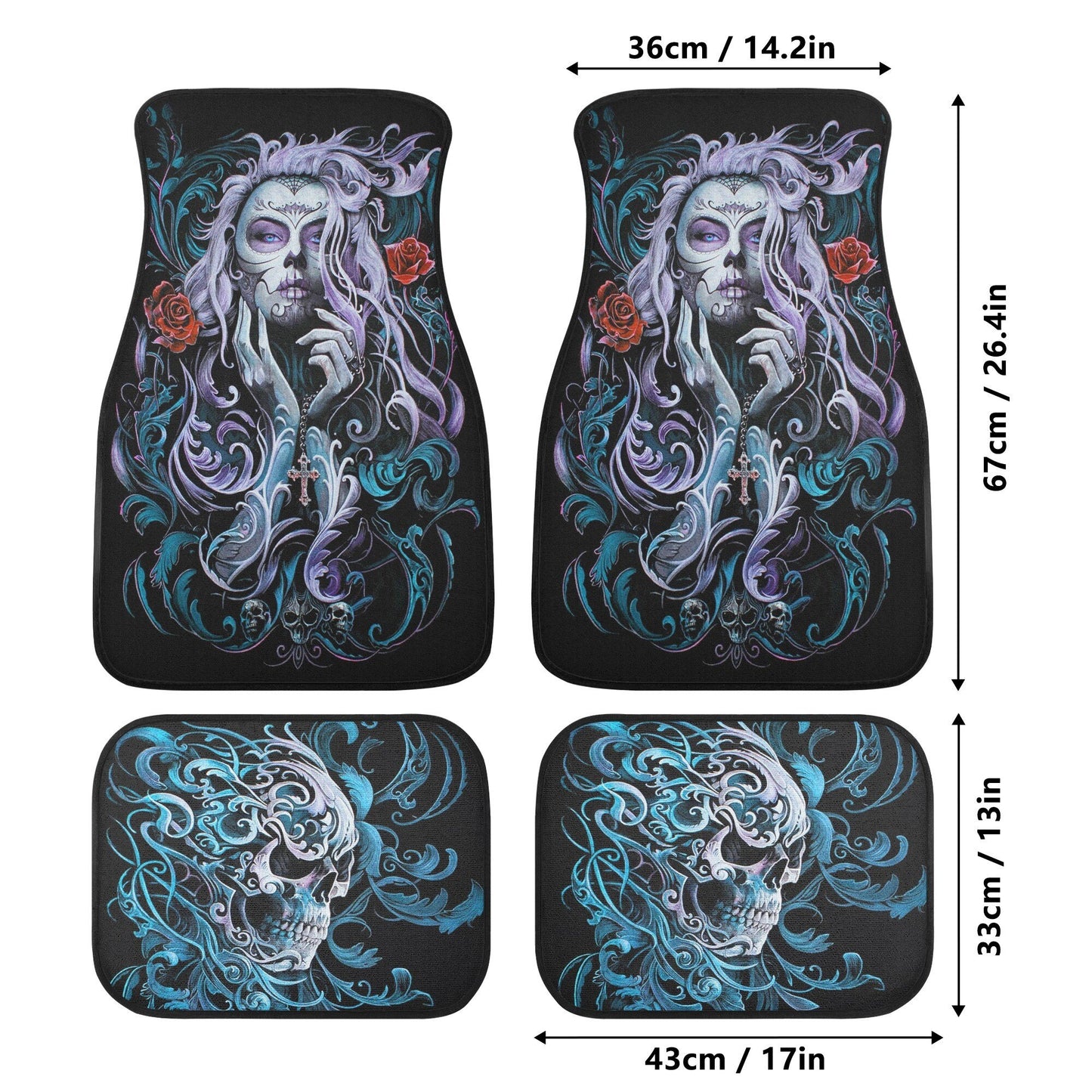 Candy skull girl Car Seat Covers car mat flower skull car seat protector Dia de los muertos girls car mat candy skull car seat cover mats