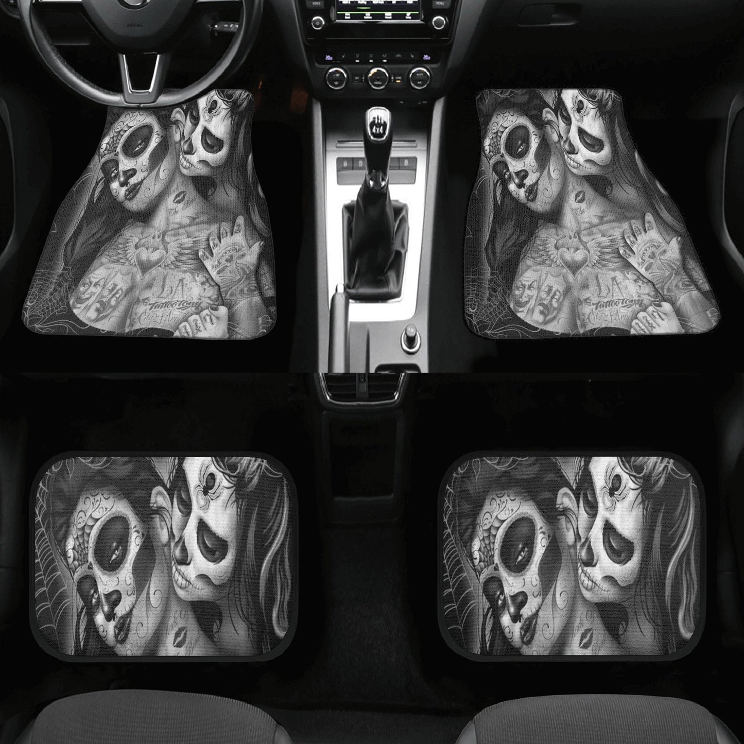 Sugar skull girl Car Seat Covers car mat Candy skull car seat protector Day of the dead girls car mat floral rose skull car seat cover mats
