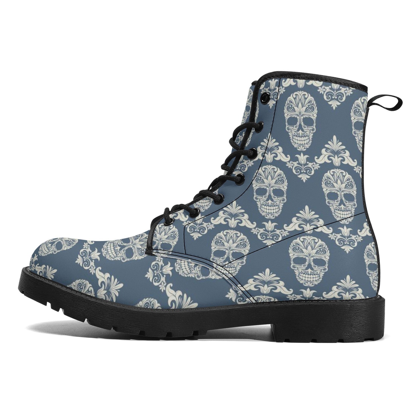 Cany sugar skull leather boots, Mexican skull boots, Dia de los muertos sugar skull boots for women men, skull men boots gothic women boots