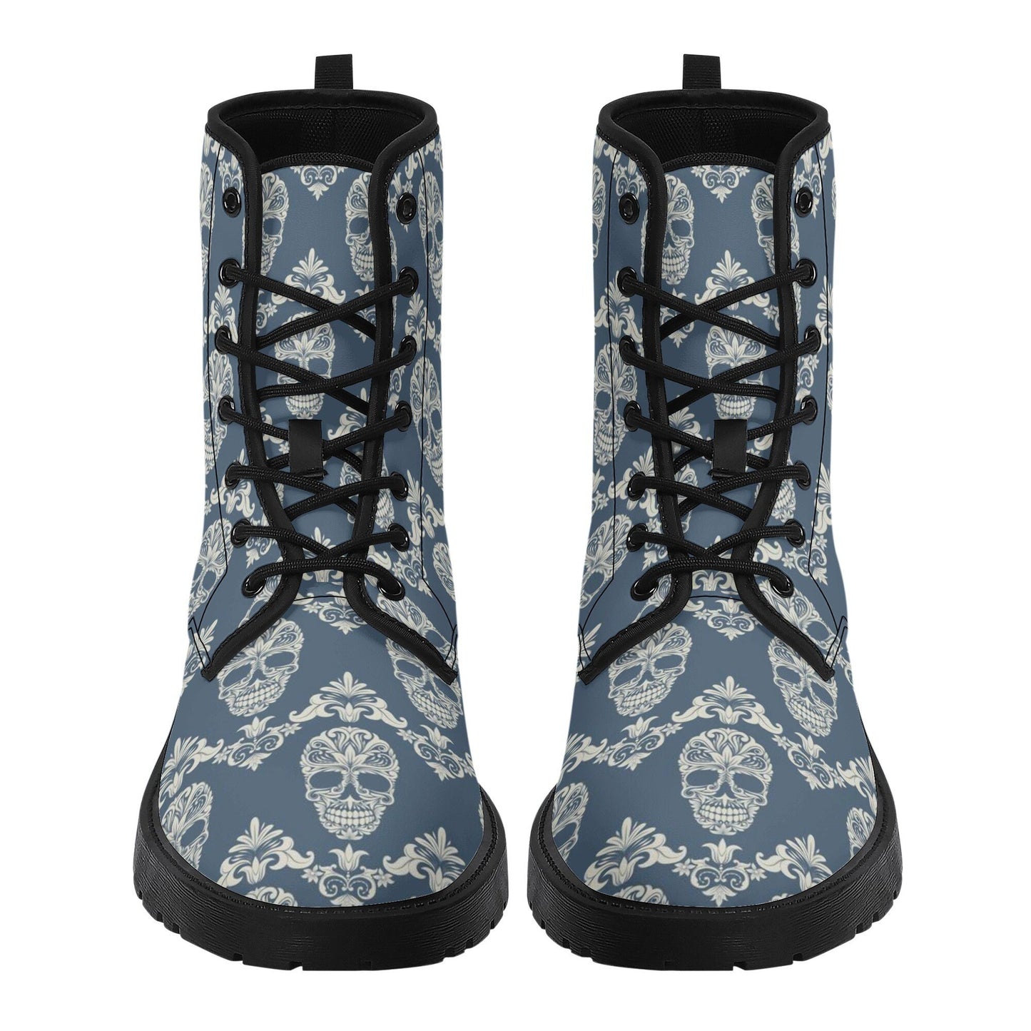 Cany sugar skull leather boots, Mexican skull boots, Dia de los muertos sugar skull boots for women men, skull men boots gothic women boots
