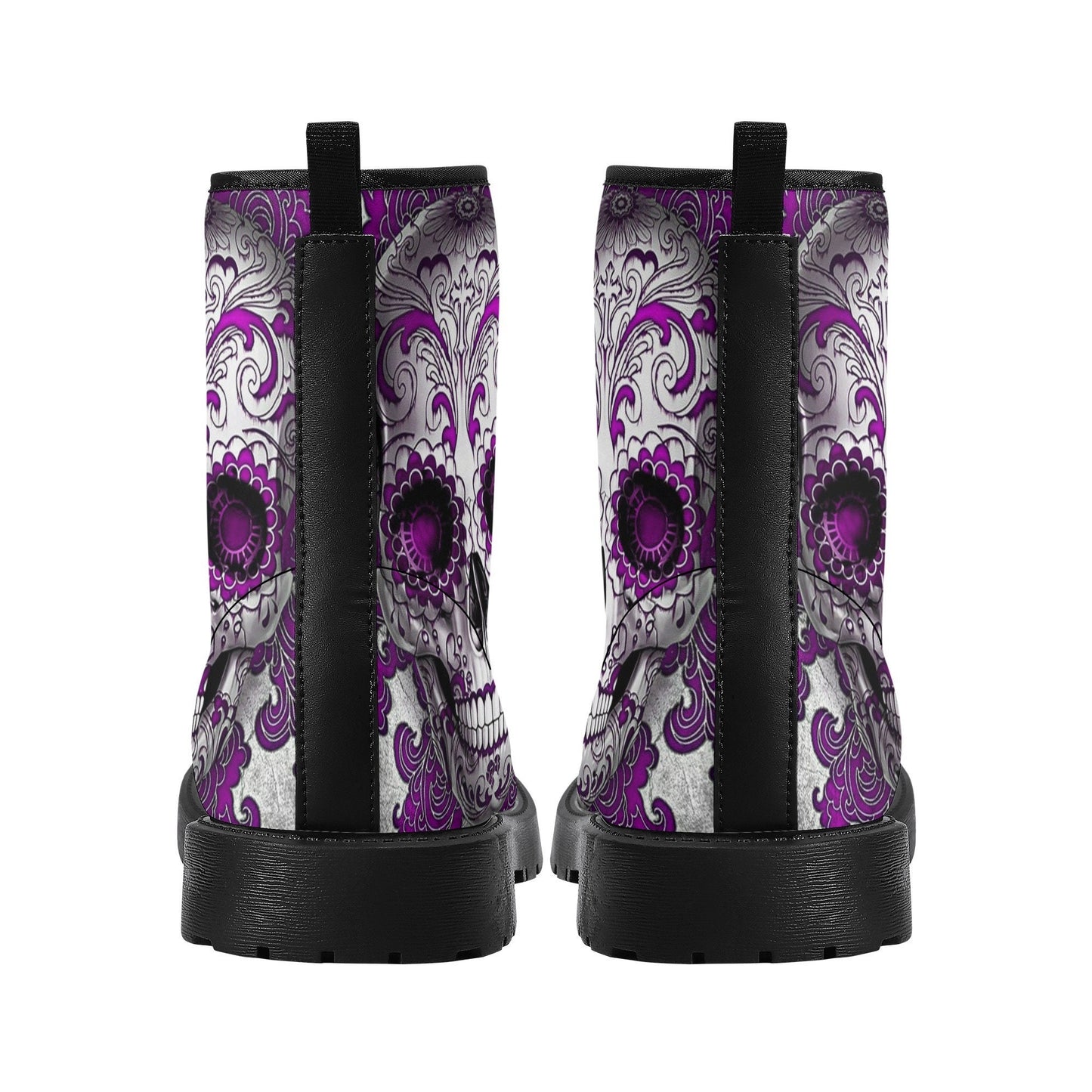 Day of the dead skull leather boots, Sugar skull boots, Dia de los muertos sugar skull boots for women, skull men boots gothic women boots