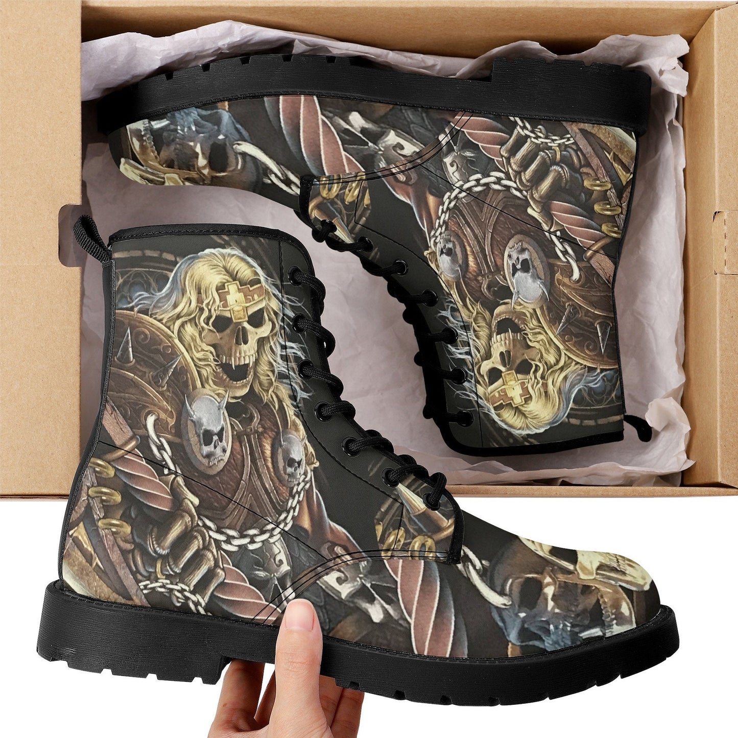 Grim reaper evils skull boots for men women, Horror punisher skull women boots skeleton boots, Death punisher leather boots shoes sneakers