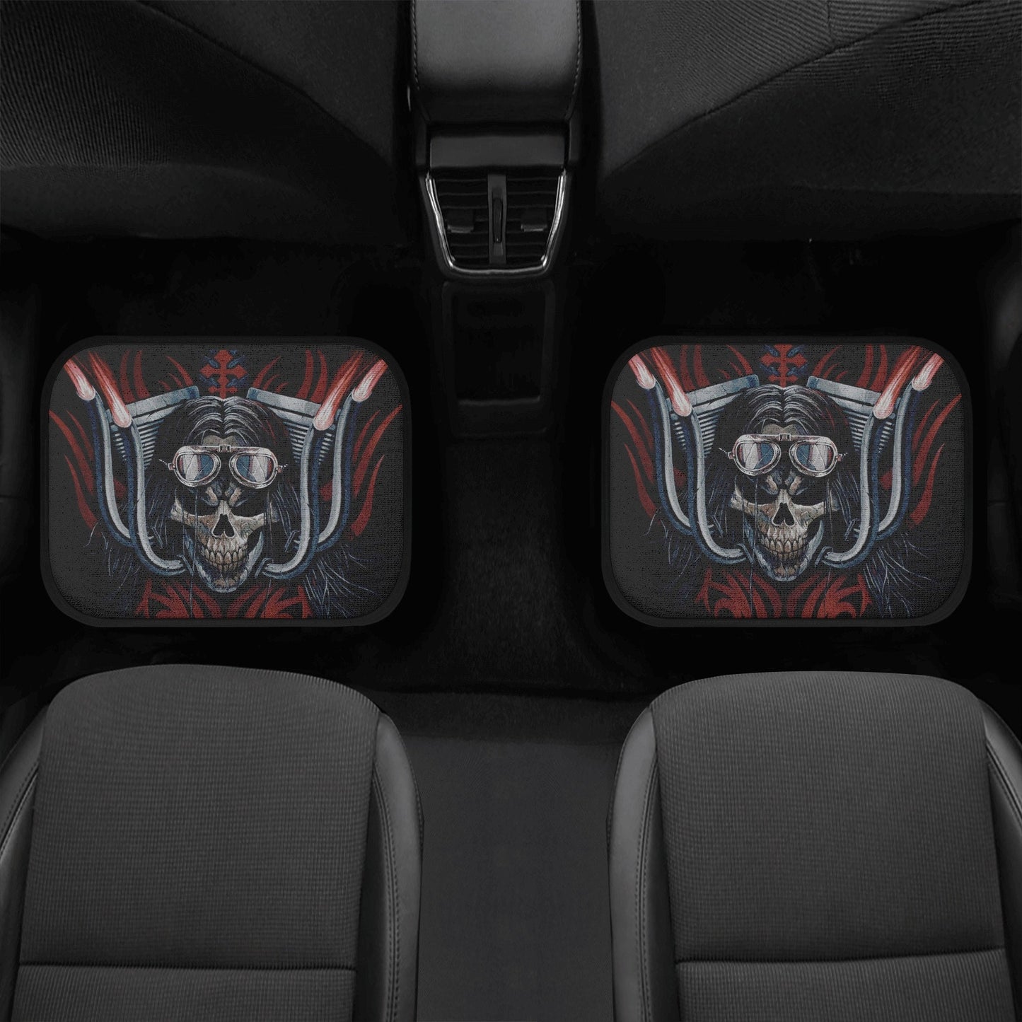Biker Skull Car Seat Cover car mat Motorcycle skull death car seat cover, biker car seat protector skull mat skeleton car mat seat protector