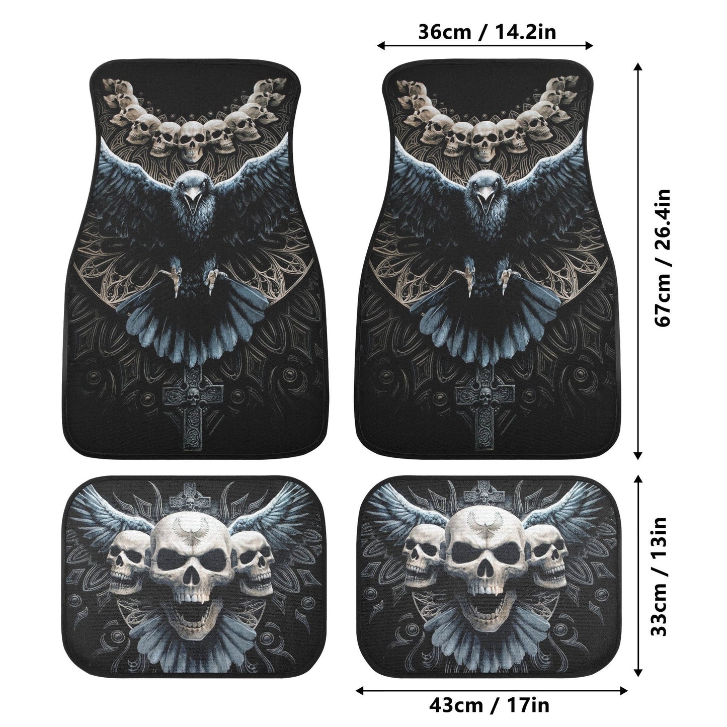 Gothic Skulls bird Car Seat Cover car mat Skeleton death seat cover mat Animal skull car seat protector skull mat skeleton car mat seat tool