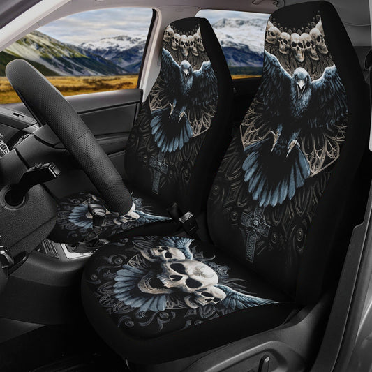 Gothic Skulls bird Car Seat Cover car mat Skeleton death seat cover mat Animal skull car seat protector skull mat skeleton car mat seat tool