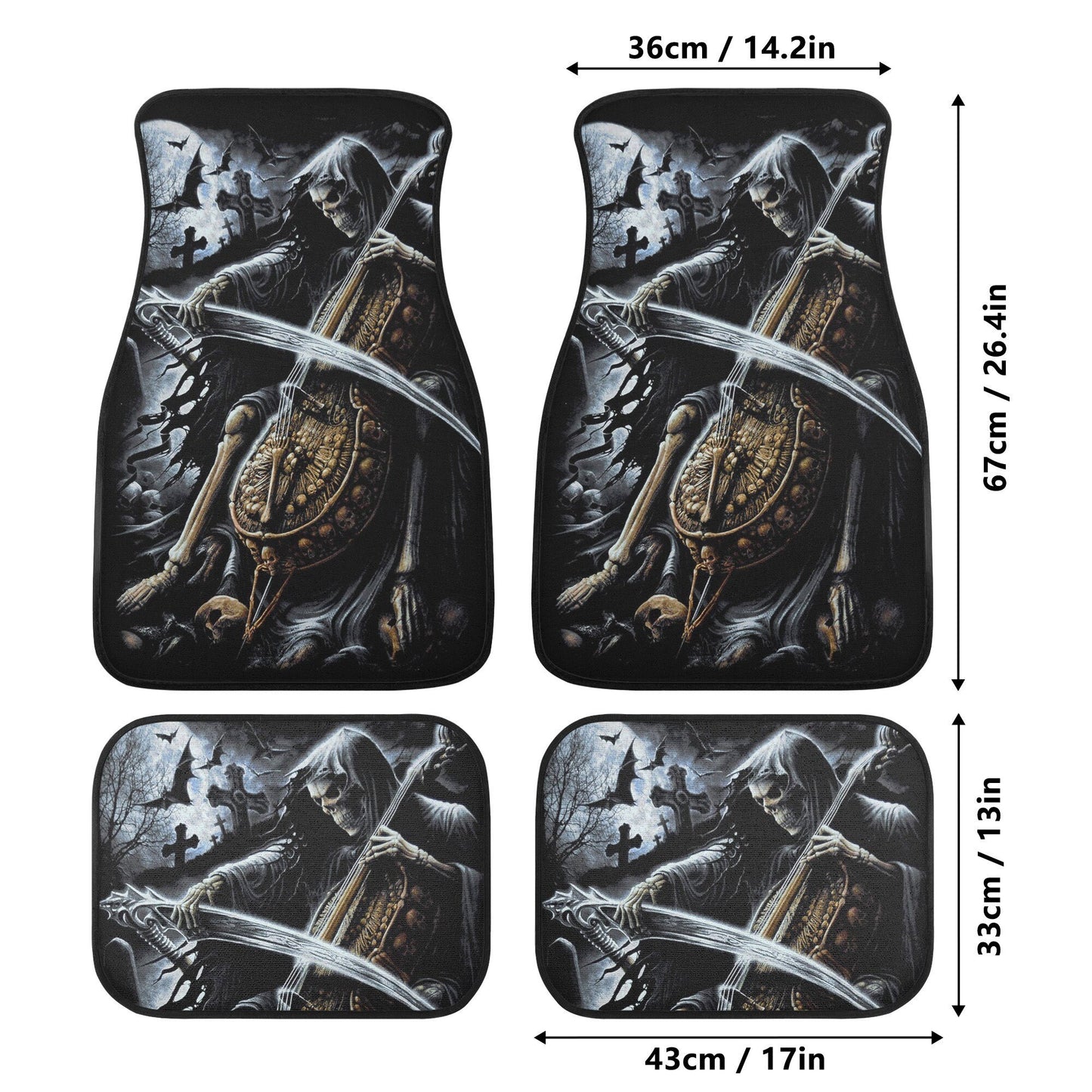 Grim reaper Skull Car Seat Cover car mat Skeleton death seat cover mat Flaming skull car seat protector skull mat skeleton car mat seat tool