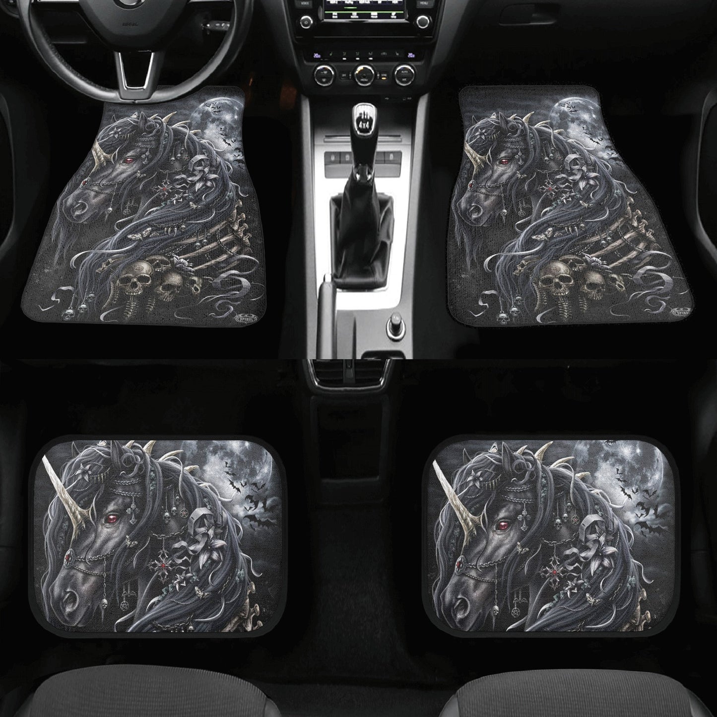 Horse Skull Car Seat Cover car mat Skeleton death seat cover mat Gothic horse skull car seat protector skull mat skeleton car mat seat cover